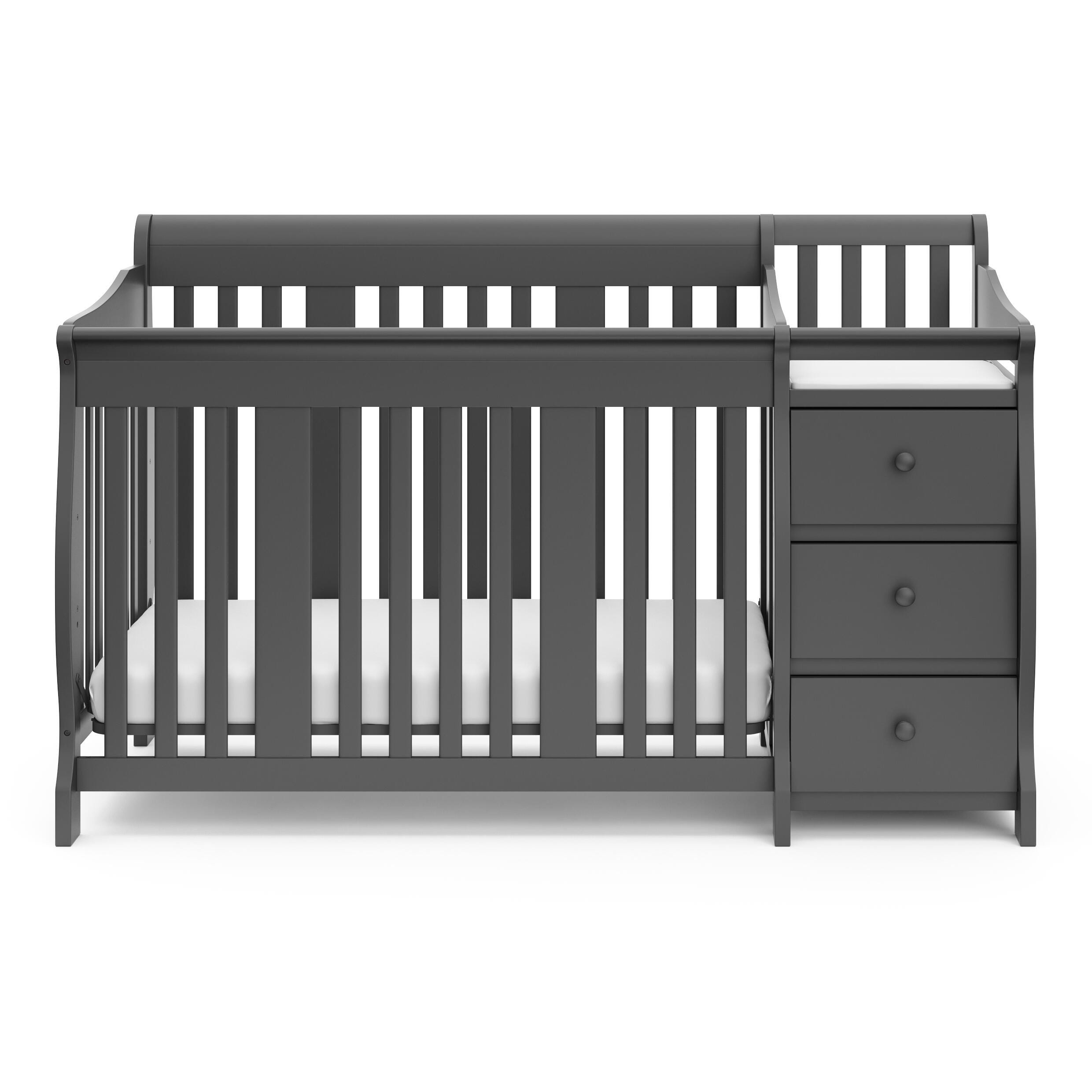 Storkcraft Portofino 5-in-1 Convertible Crib and Changer, Gray, large