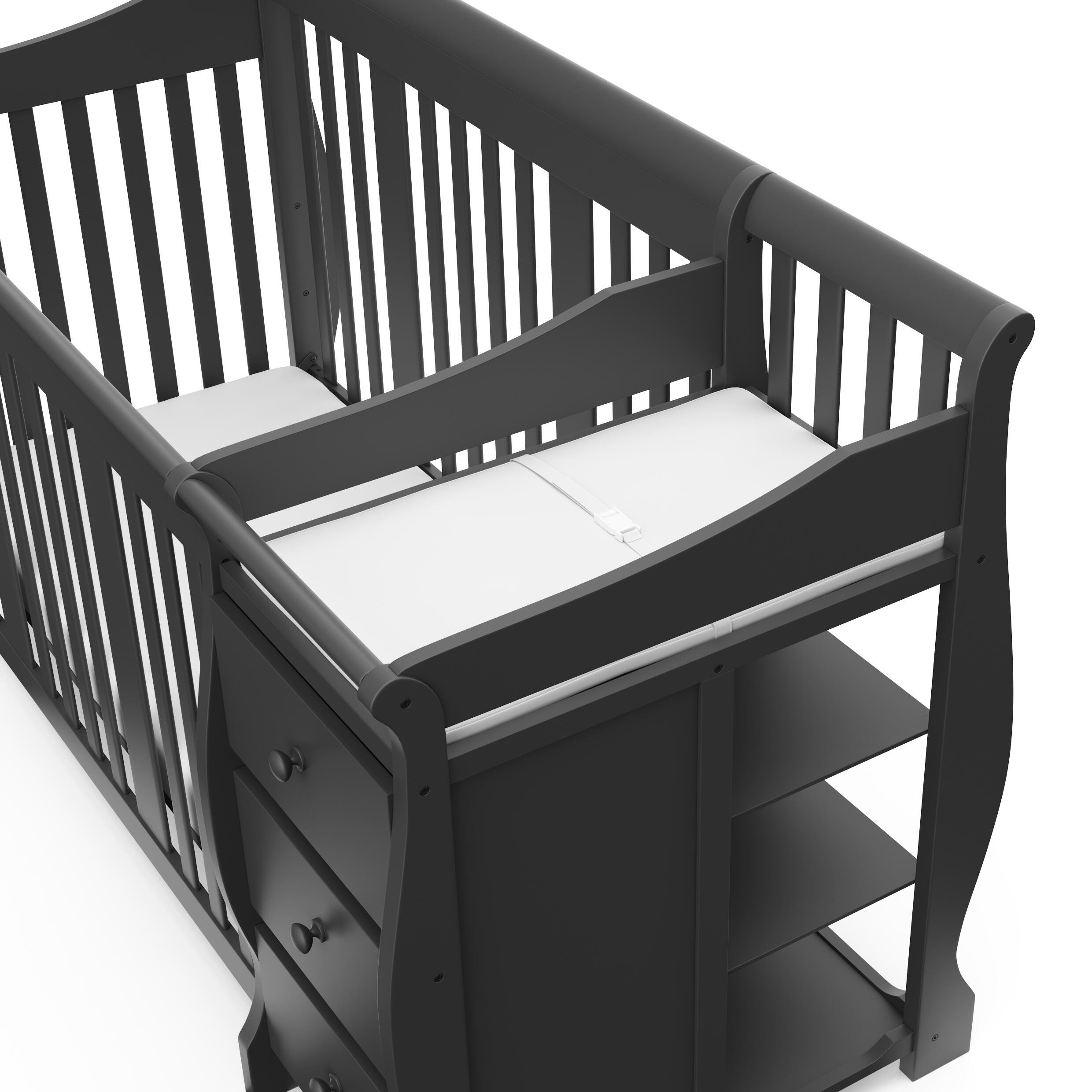 Storkcraft Portofino 5-in-1 Convertible Crib and Changer, Gray, large