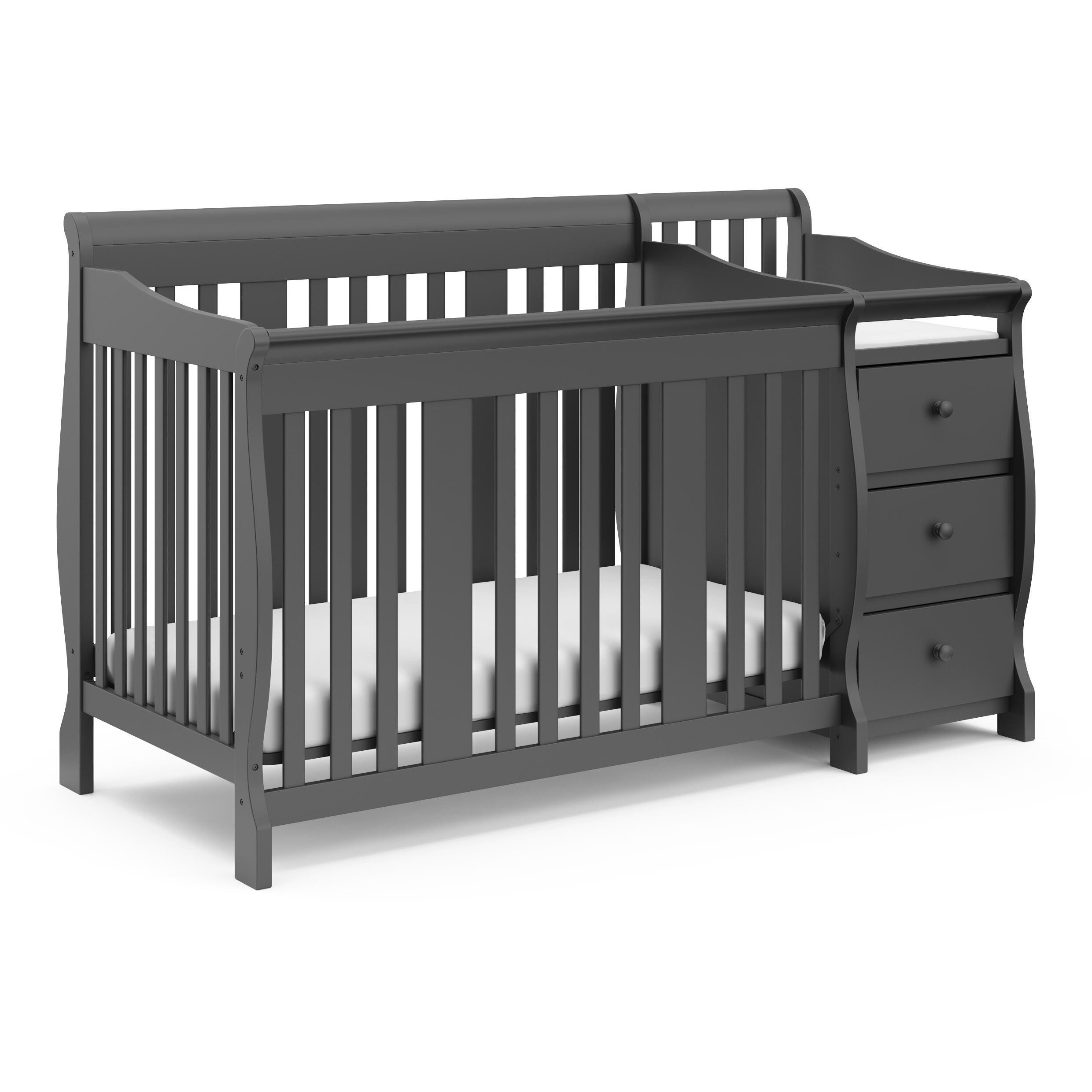 Storkcraft Portofino 5-in-1 Convertible Crib and Changer, Gray, large