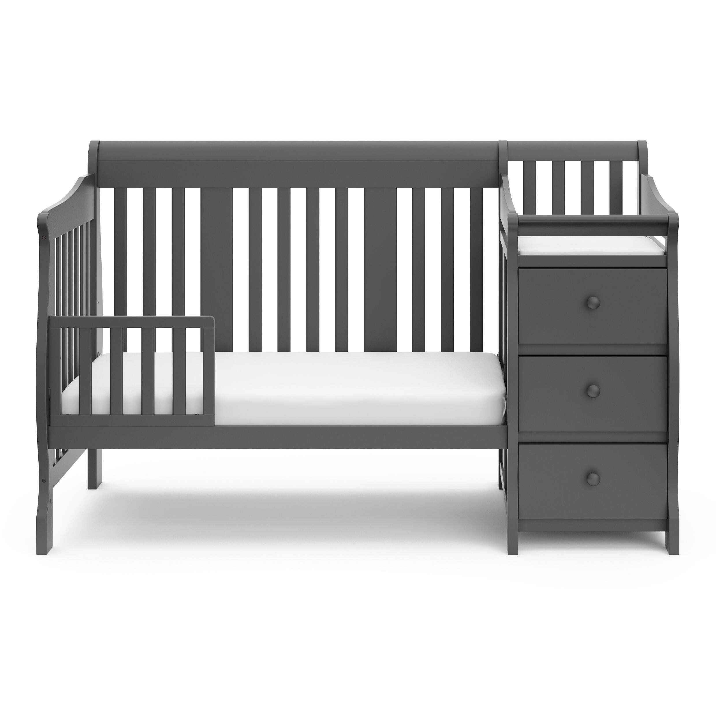 Storkcraft Portofino 5-in-1 Convertible Crib and Changer, Gray, large