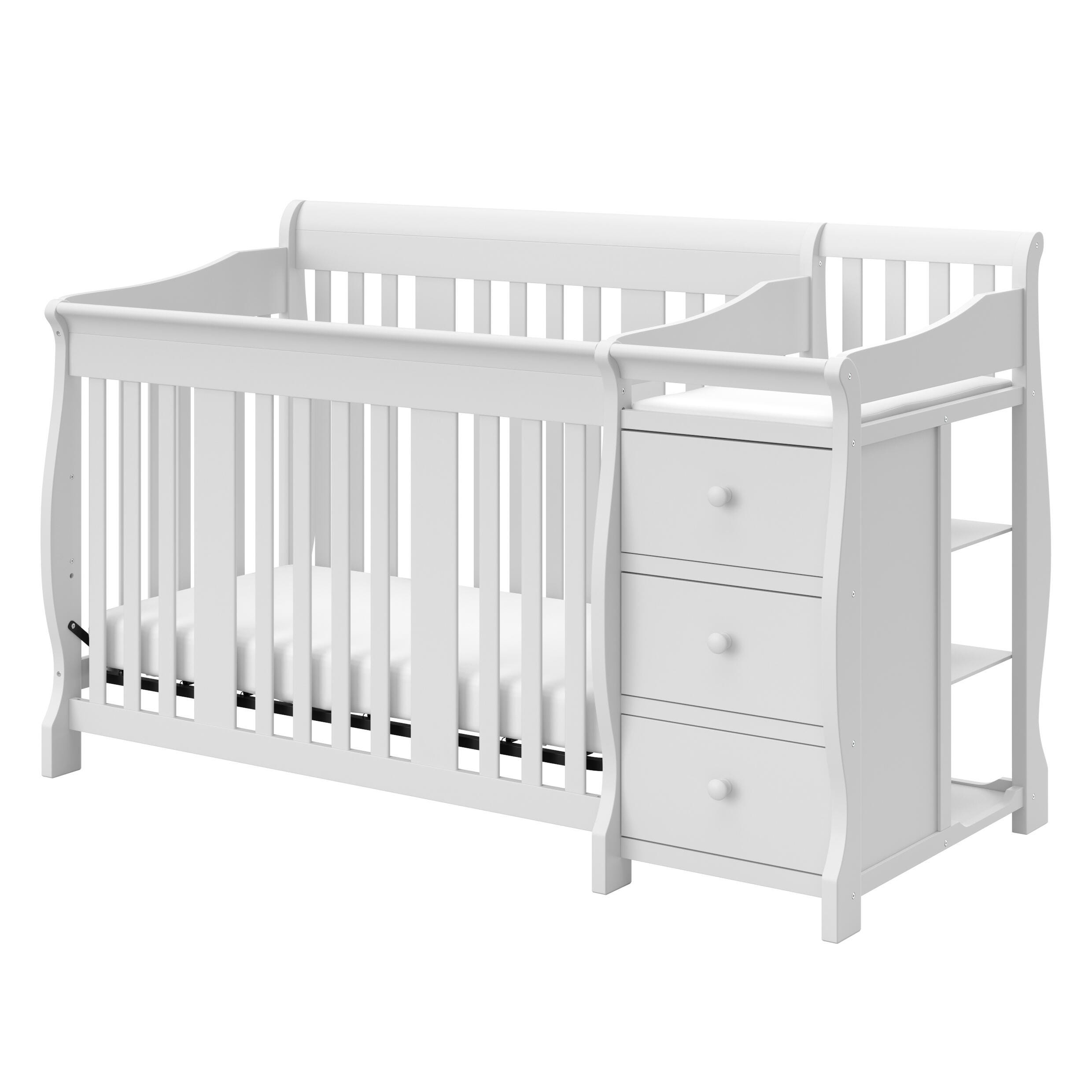 Storkcraft Portofino 5-in-1 Convertible Crib and Changer, White, large