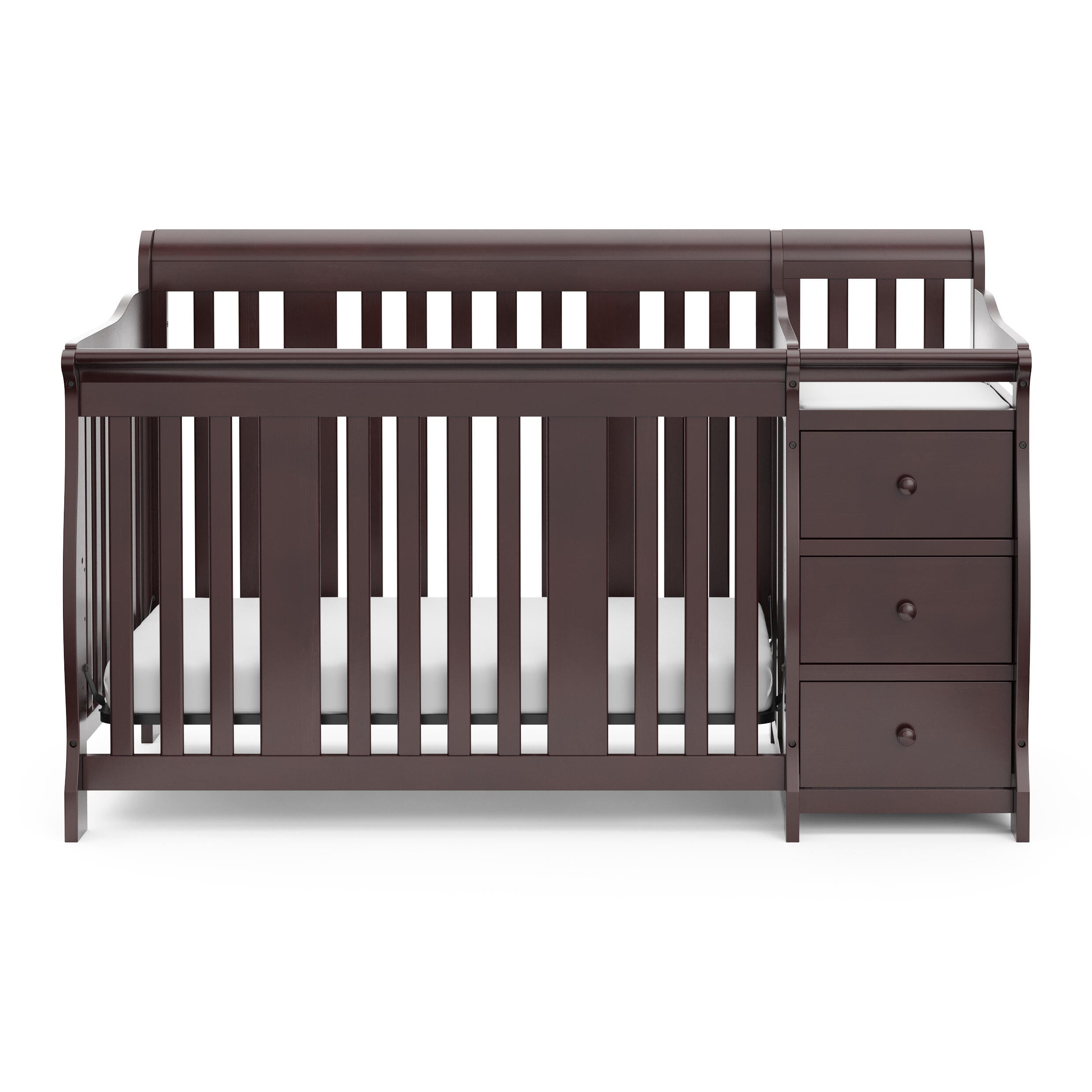 Storkcraft Portofino 5-in-1 Convertible Crib and Changer, Espresso, large