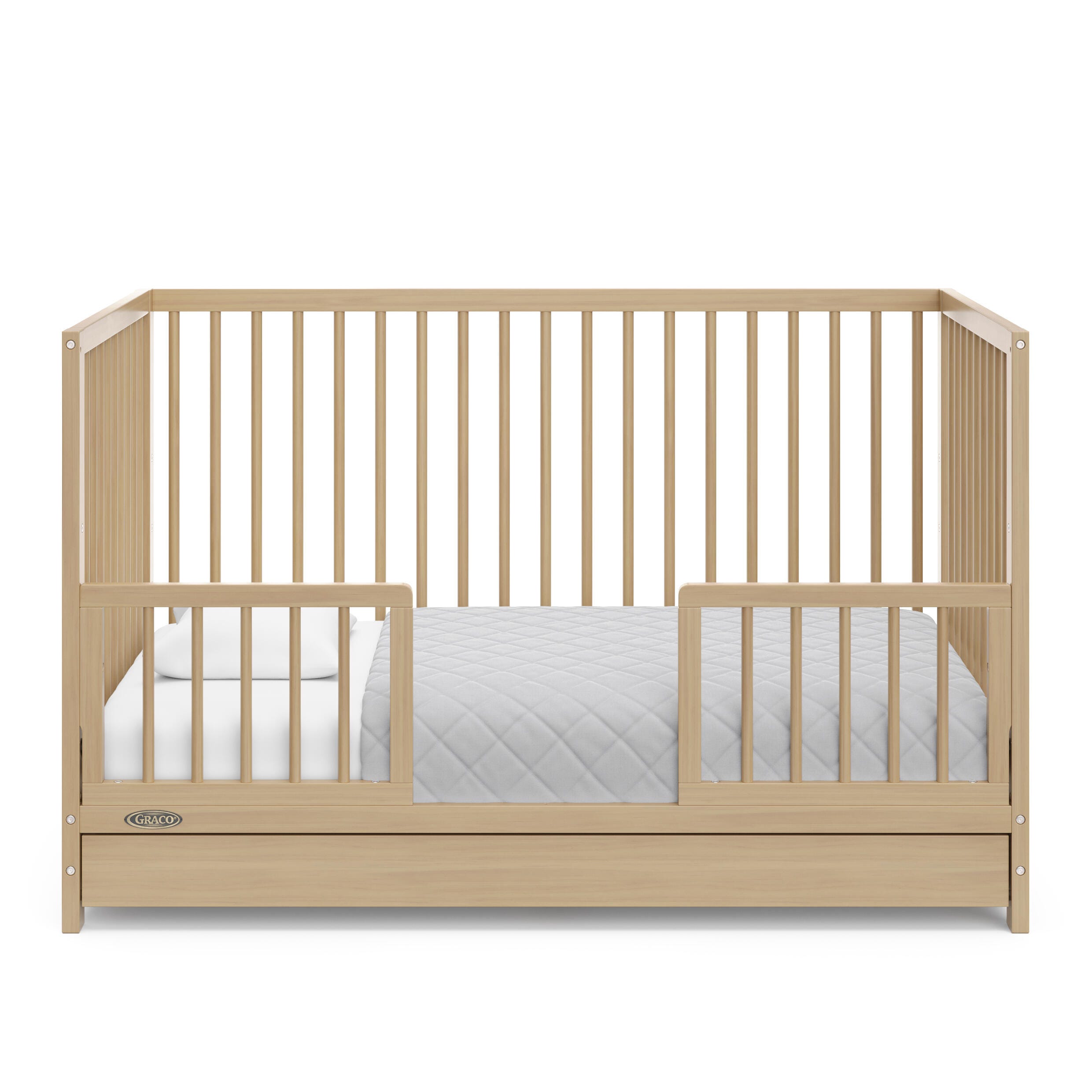 Graco Teddi 5-in-1 Convertible Crib with Drawer, Driftwood, large