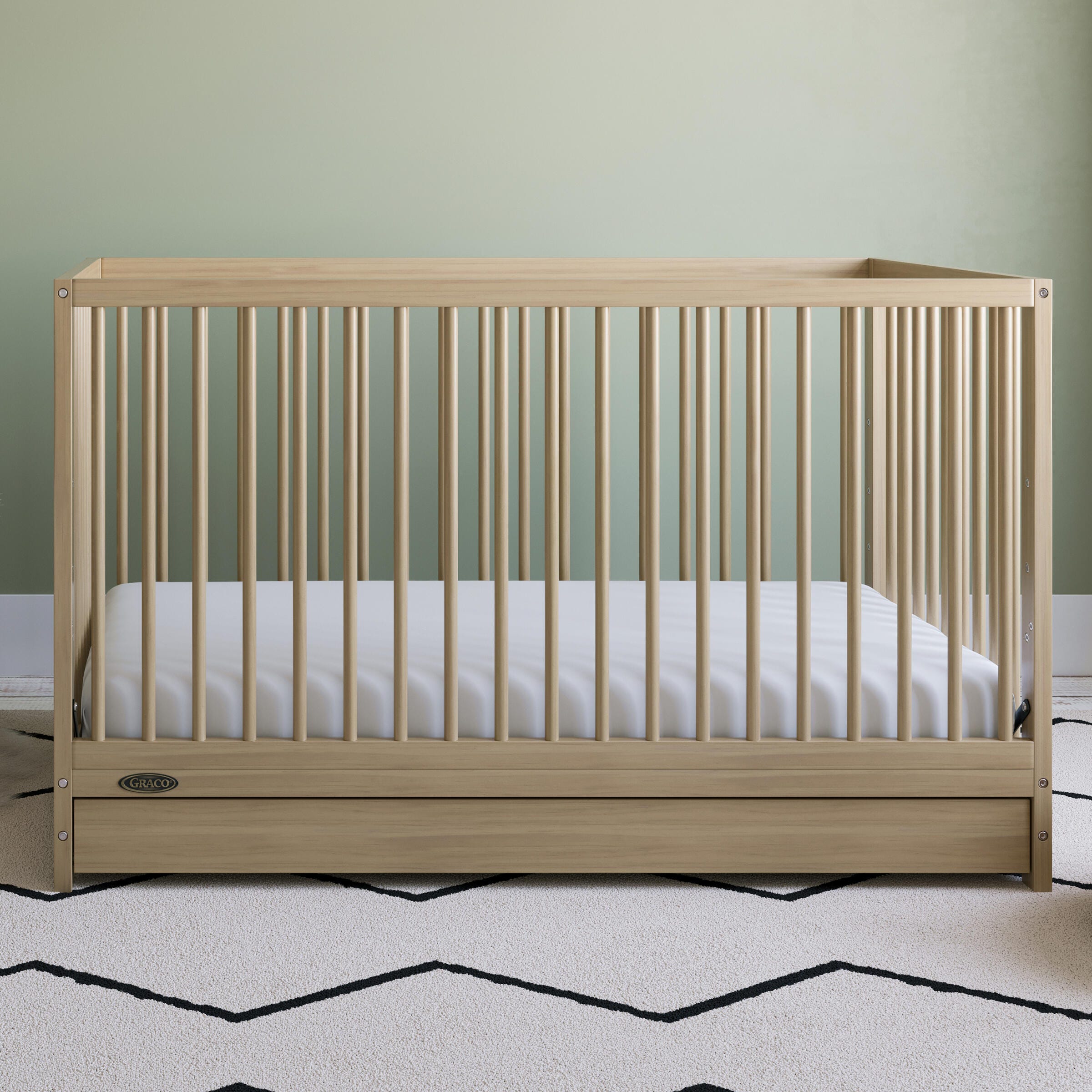 Graco Teddi 5-in-1 Convertible Crib with Drawer, Driftwood, large