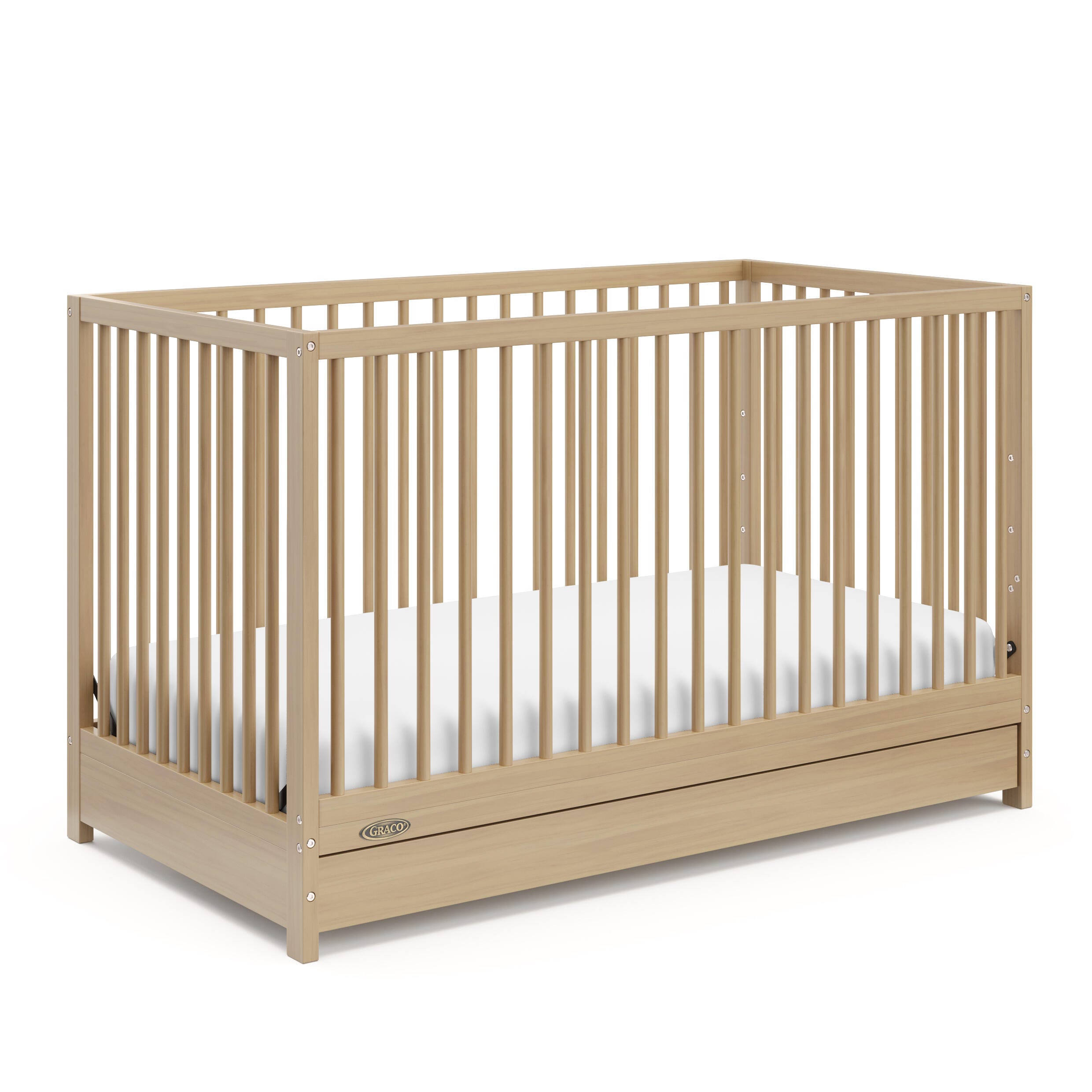 Graco Teddi 5-in-1 Convertible Crib with Drawer, Driftwood, large