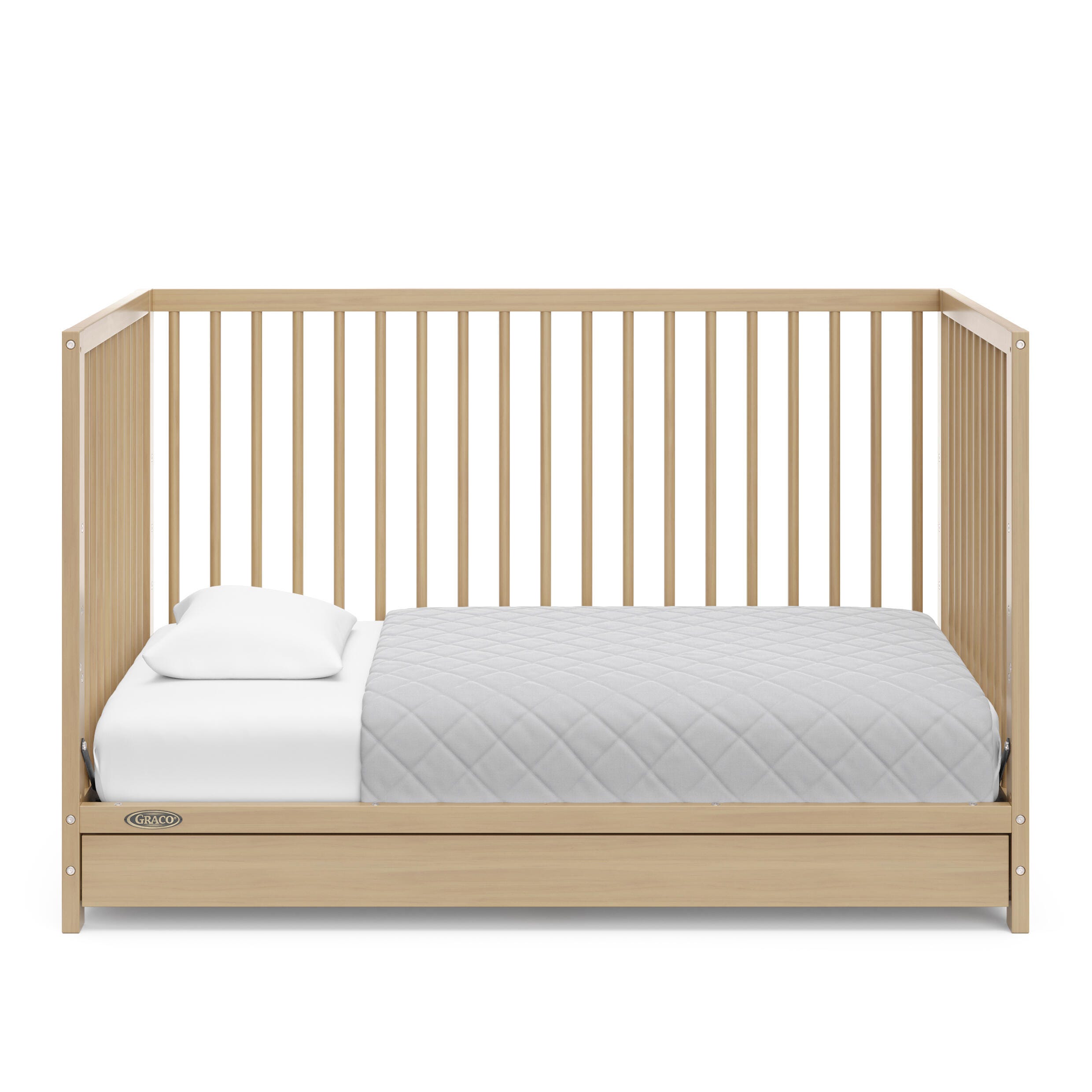 Graco Teddi 5-in-1 Convertible Crib with Drawer, Driftwood, large