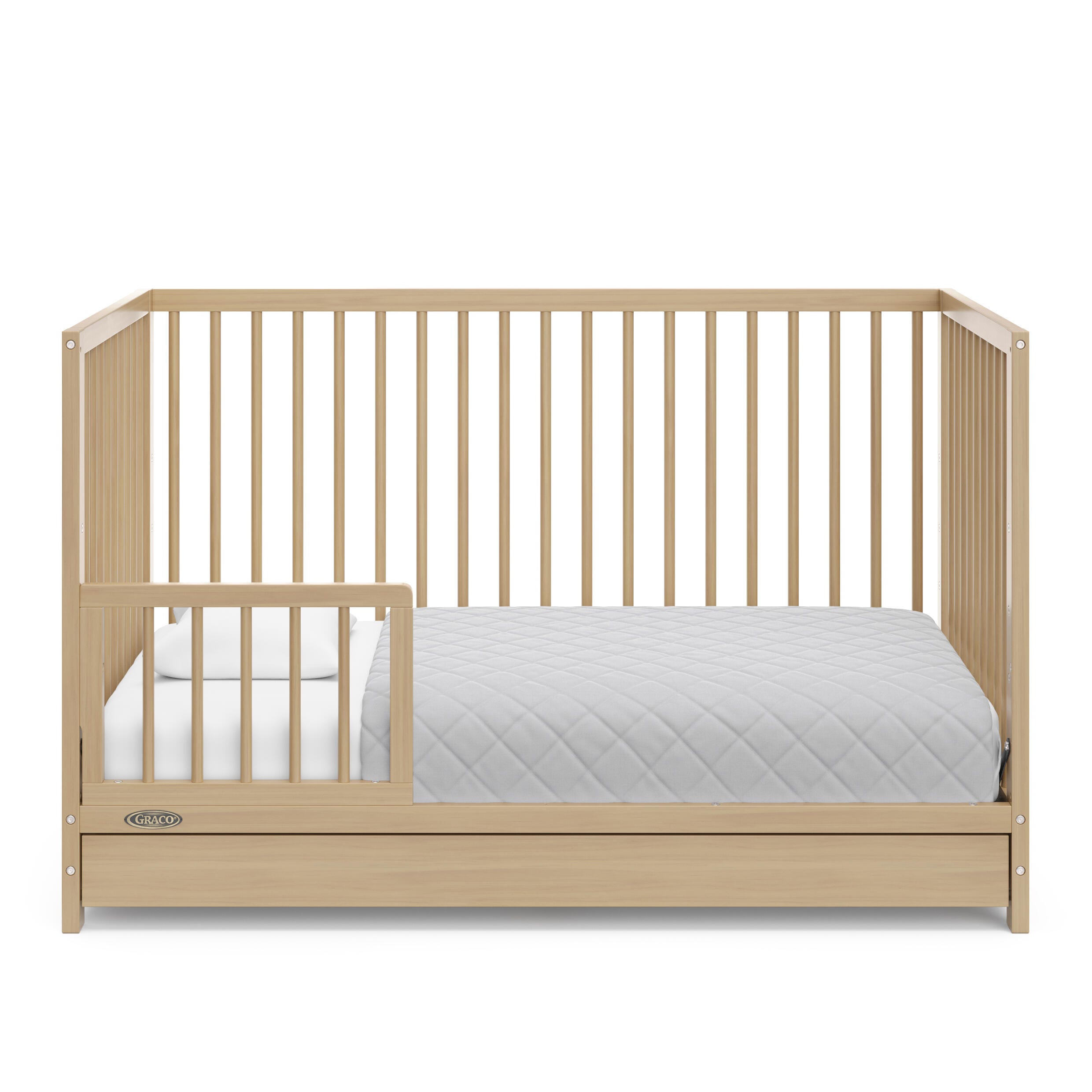 Graco Teddi 5-in-1 Convertible Crib with Drawer, Driftwood, large