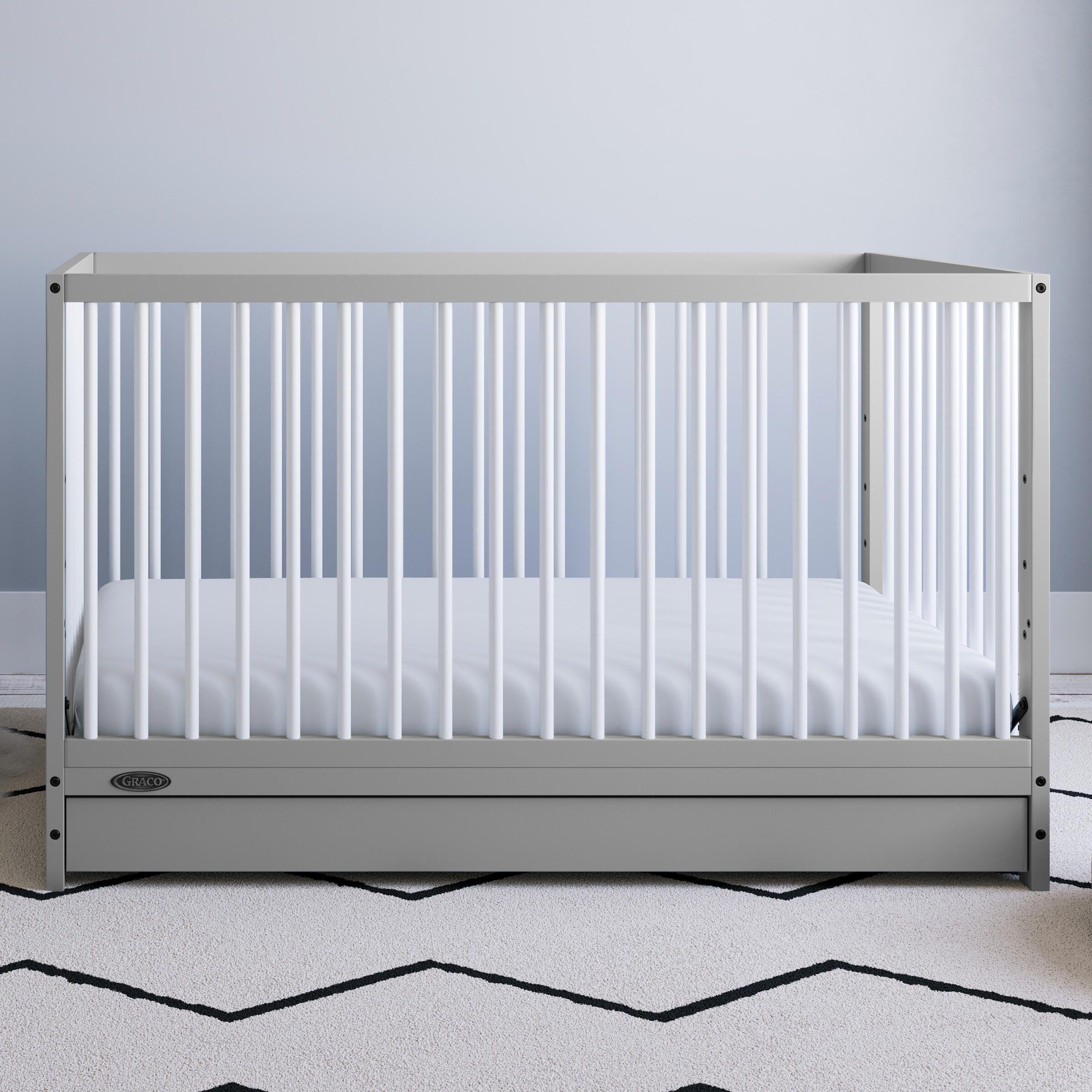 Graco Teddi 5-in-1 Convertible Crib with Drawer, Pebble Gray, large