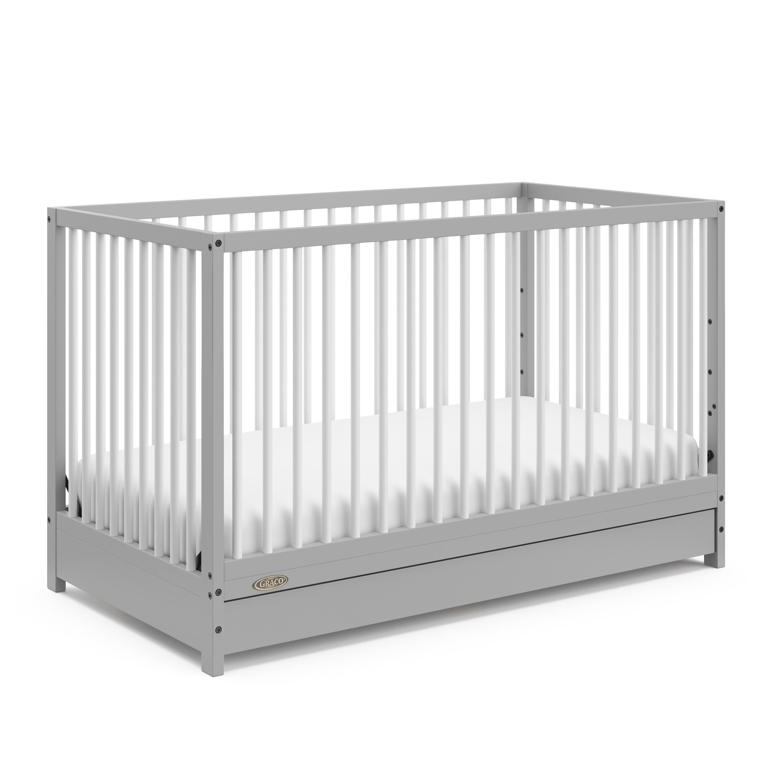 Graco Teddi 5-in-1 Convertible Crib with Drawer, Pebble Gray, large