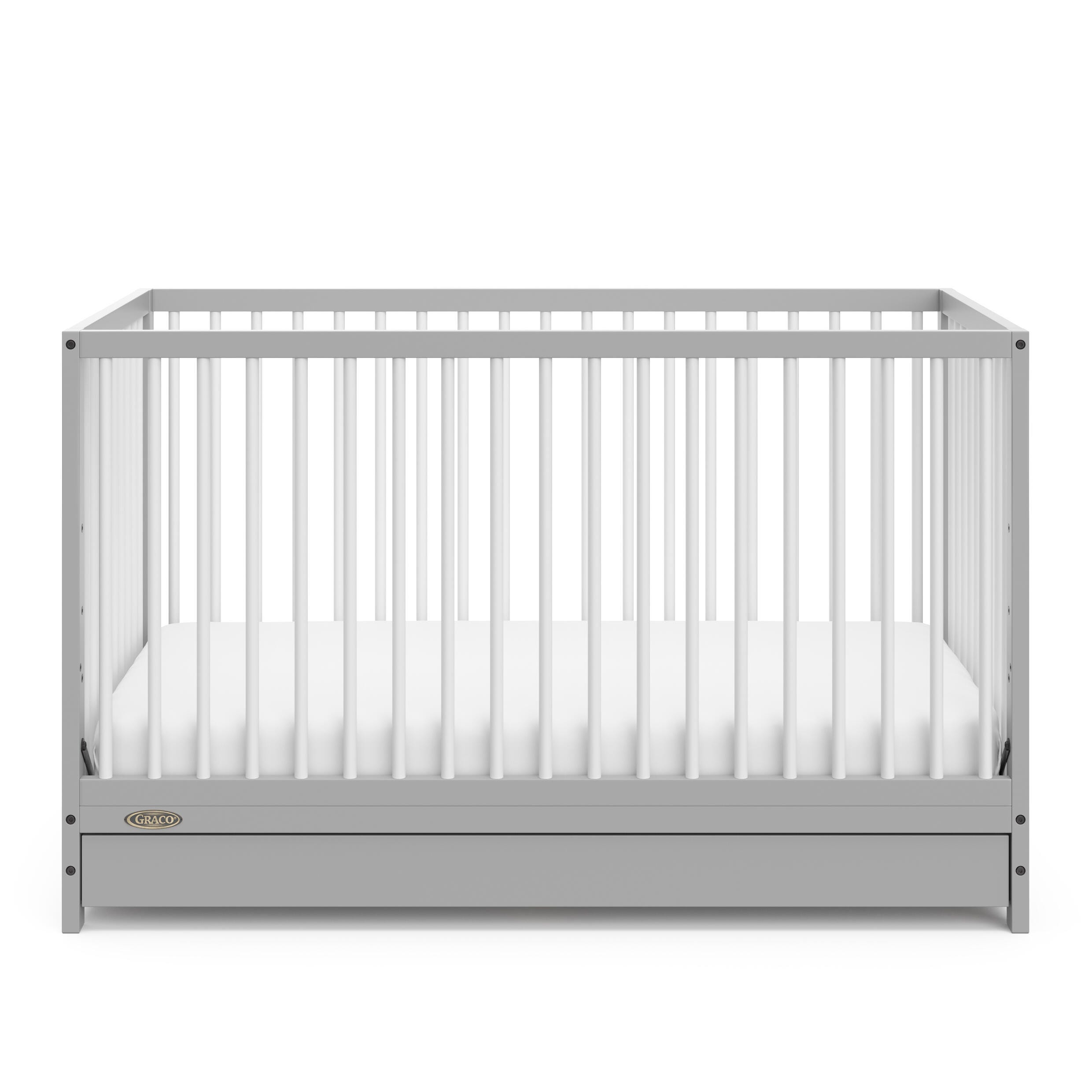 Graco Teddi 5-in-1 Convertible Crib with Drawer, Pebble Gray, large