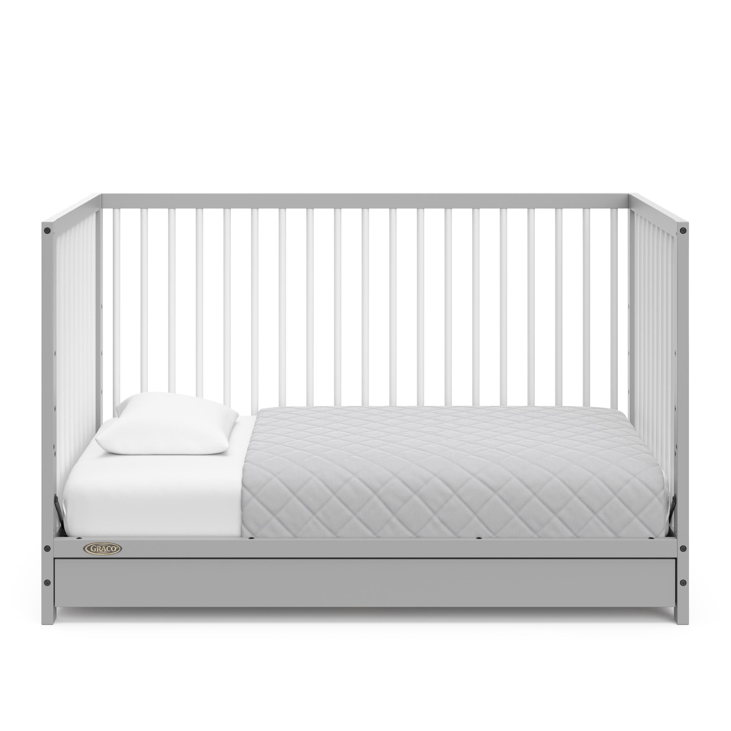 Graco Teddi 5-in-1 Convertible Crib with Drawer, Pebble Gray, large