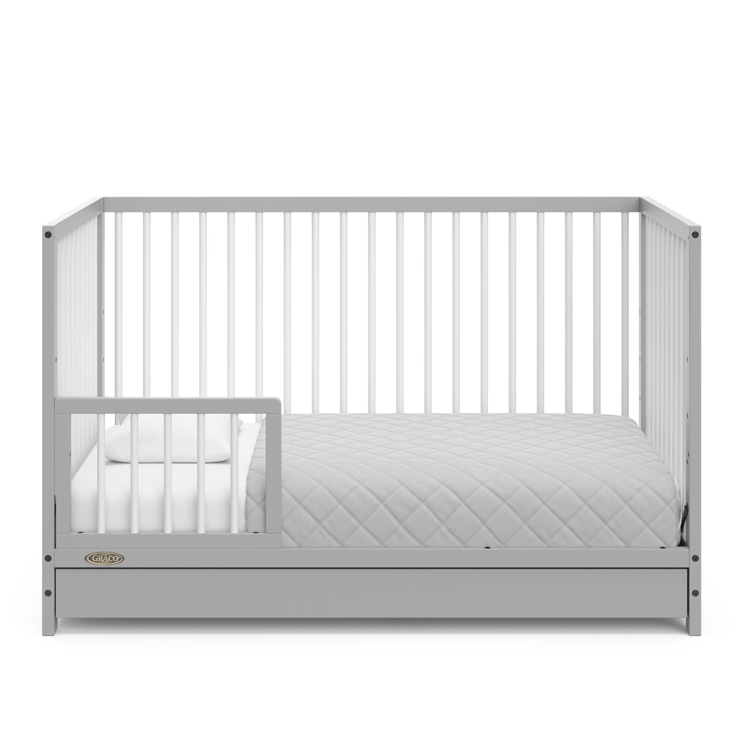 Graco Teddi 5-in-1 Convertible Crib with Drawer, Pebble Gray, large