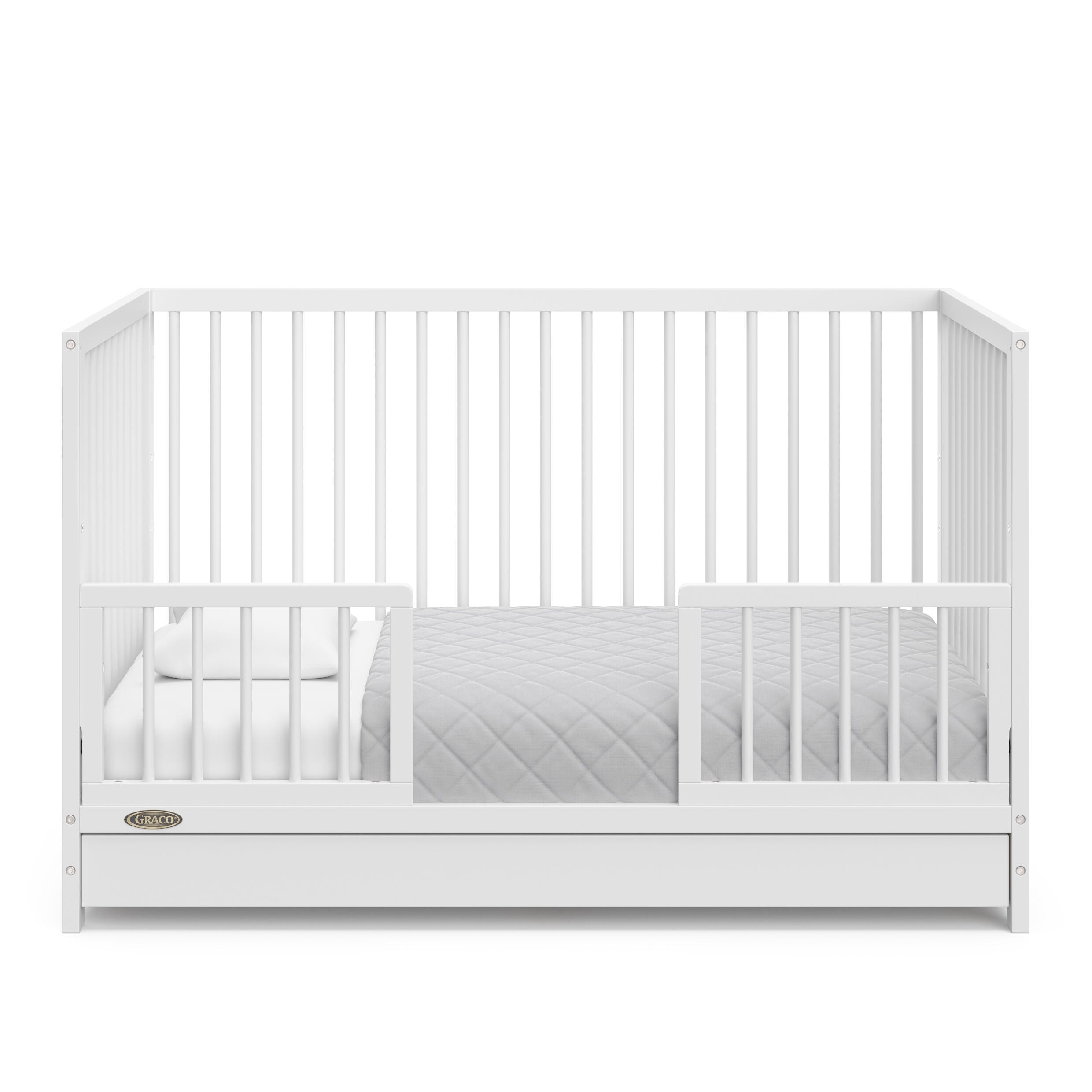 Graco Teddi 5-in-1 Convertible Crib with Drawer, White, large