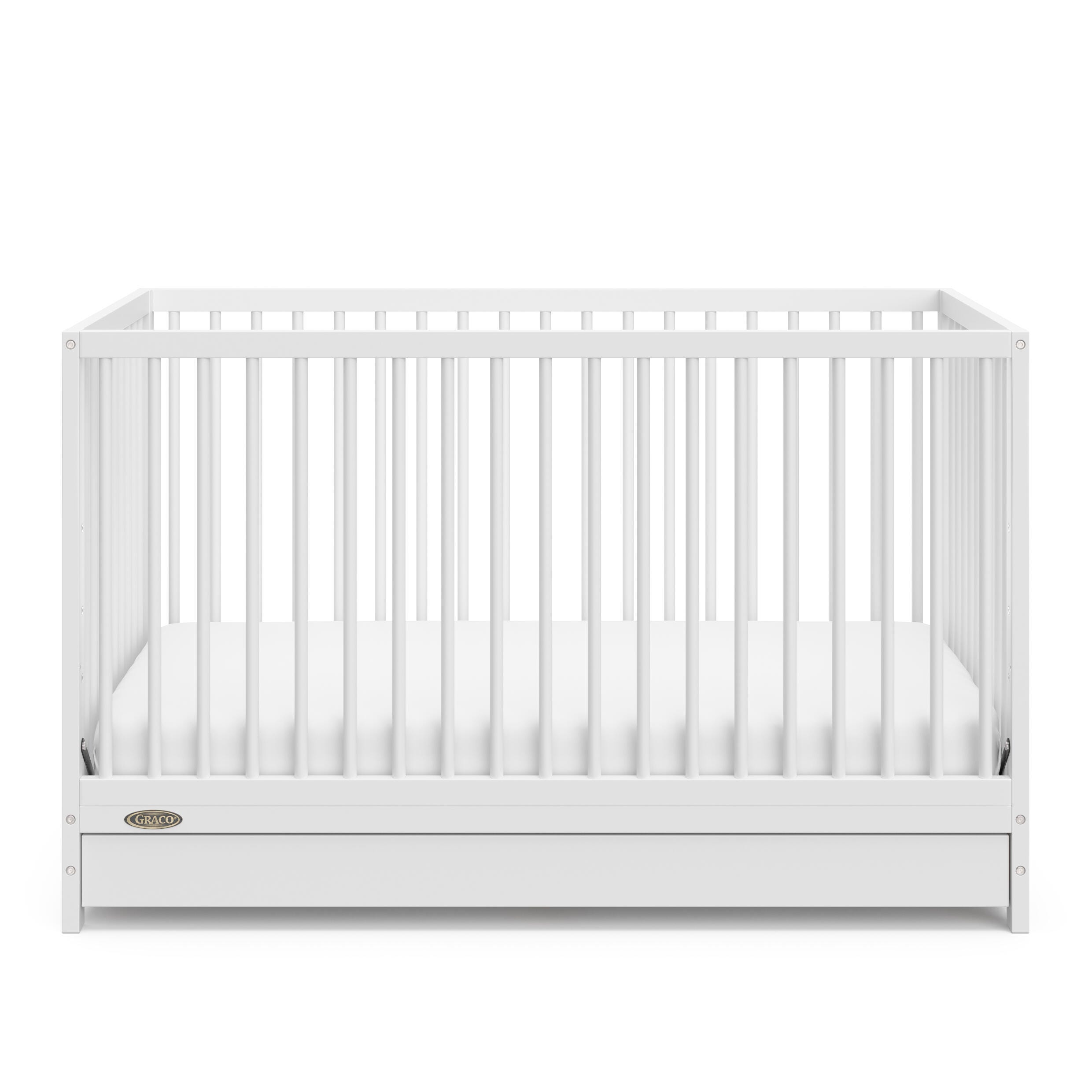 Graco Teddi 5-in-1 Convertible Crib with Drawer, White, large