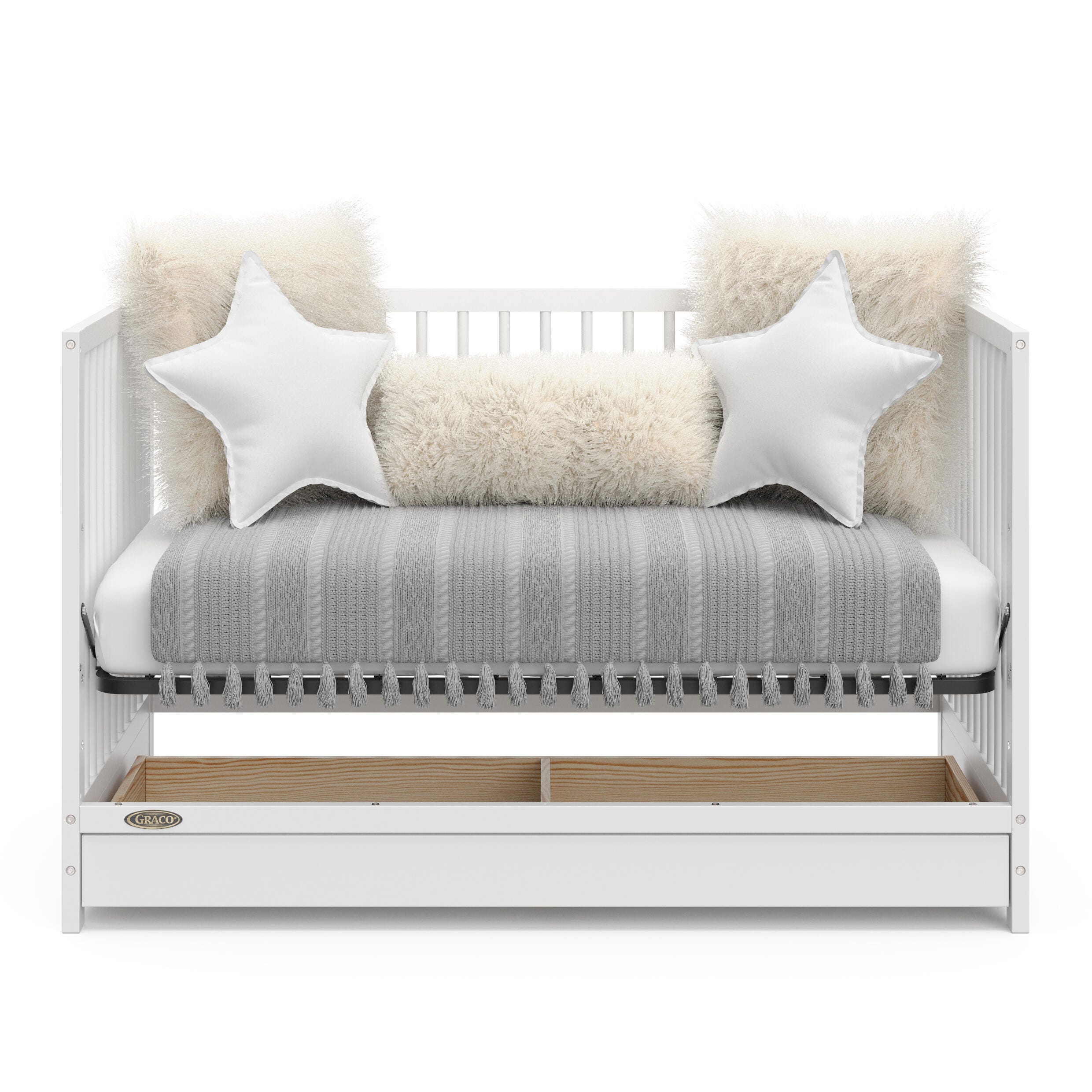 Graco Teddi 5-in-1 Convertible Crib with Drawer, White, large