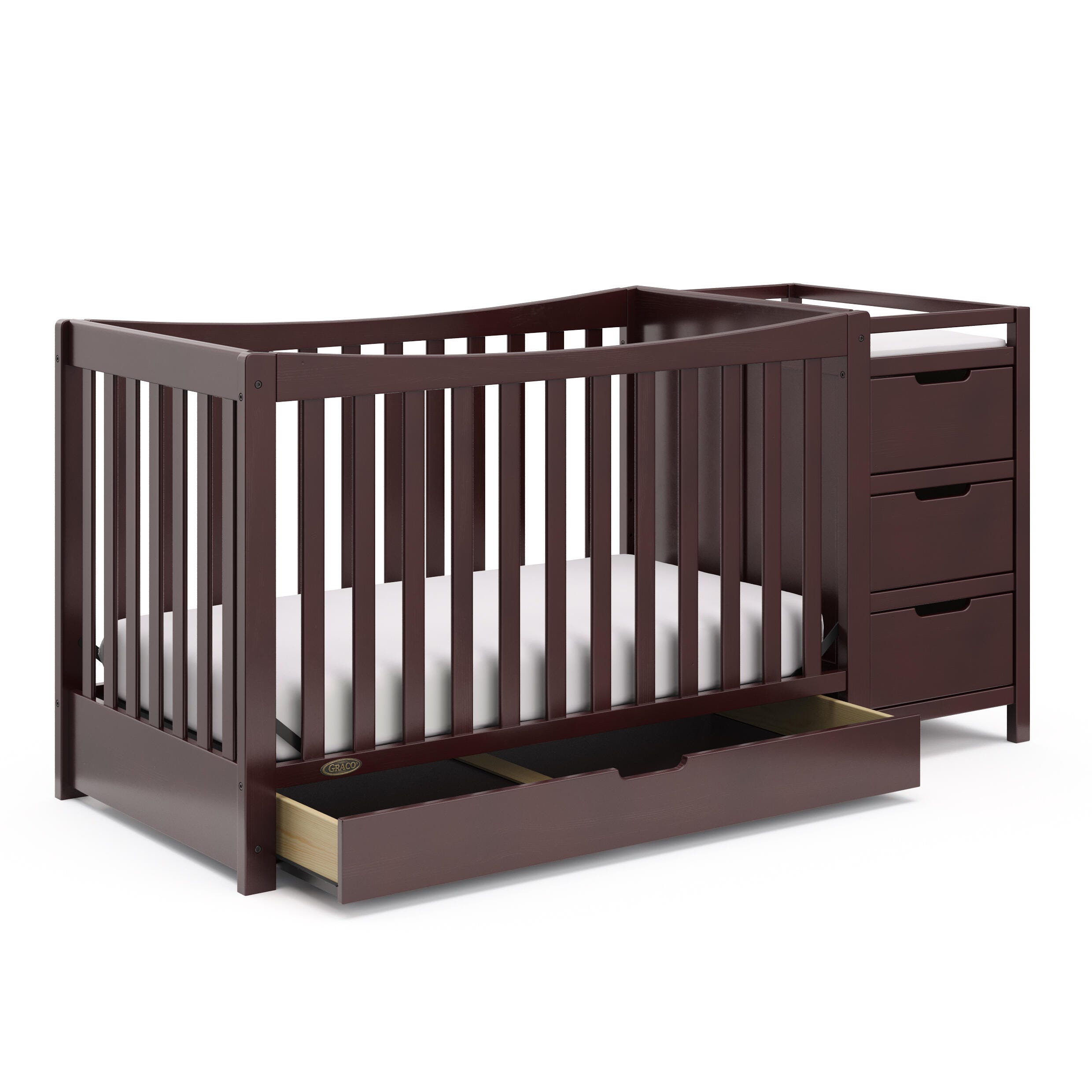 Graco Remi 4-in-1 Convertible Crib and Changer, Espresso, large