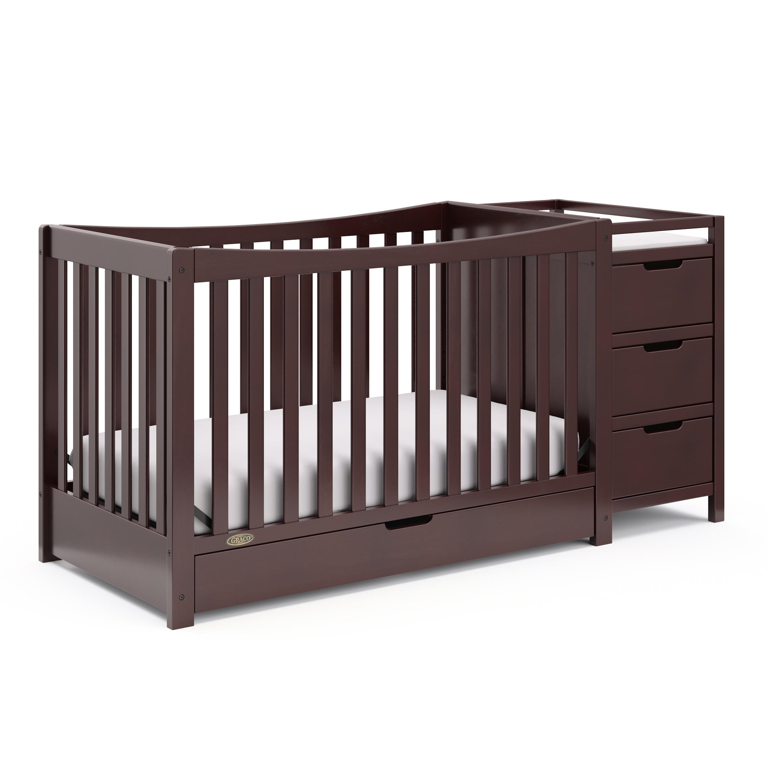 Graco Remi 4-in-1 Convertible Crib and Changer, Espresso, large
