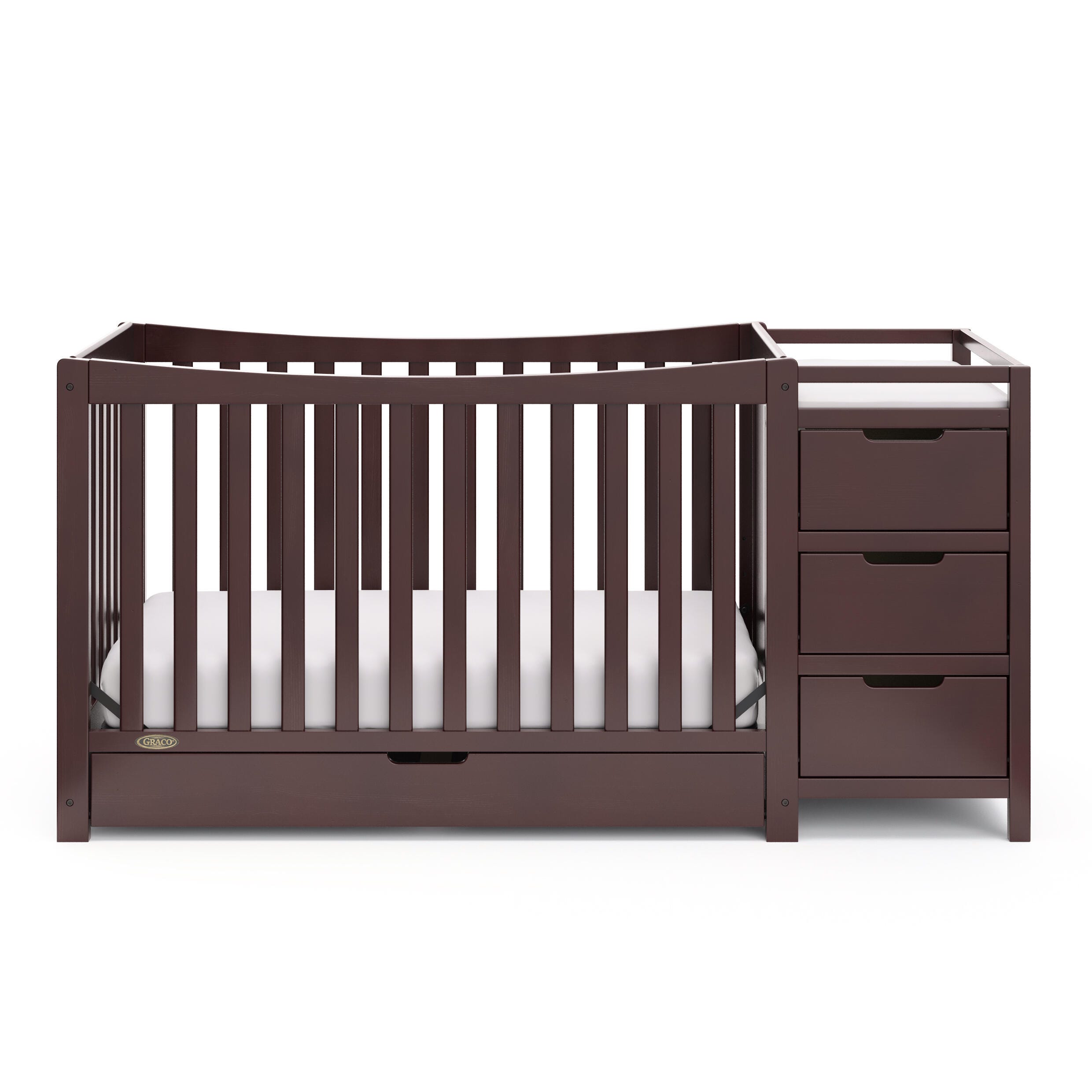 Graco Remi 4-in-1 Convertible Crib and Changer, Espresso, large