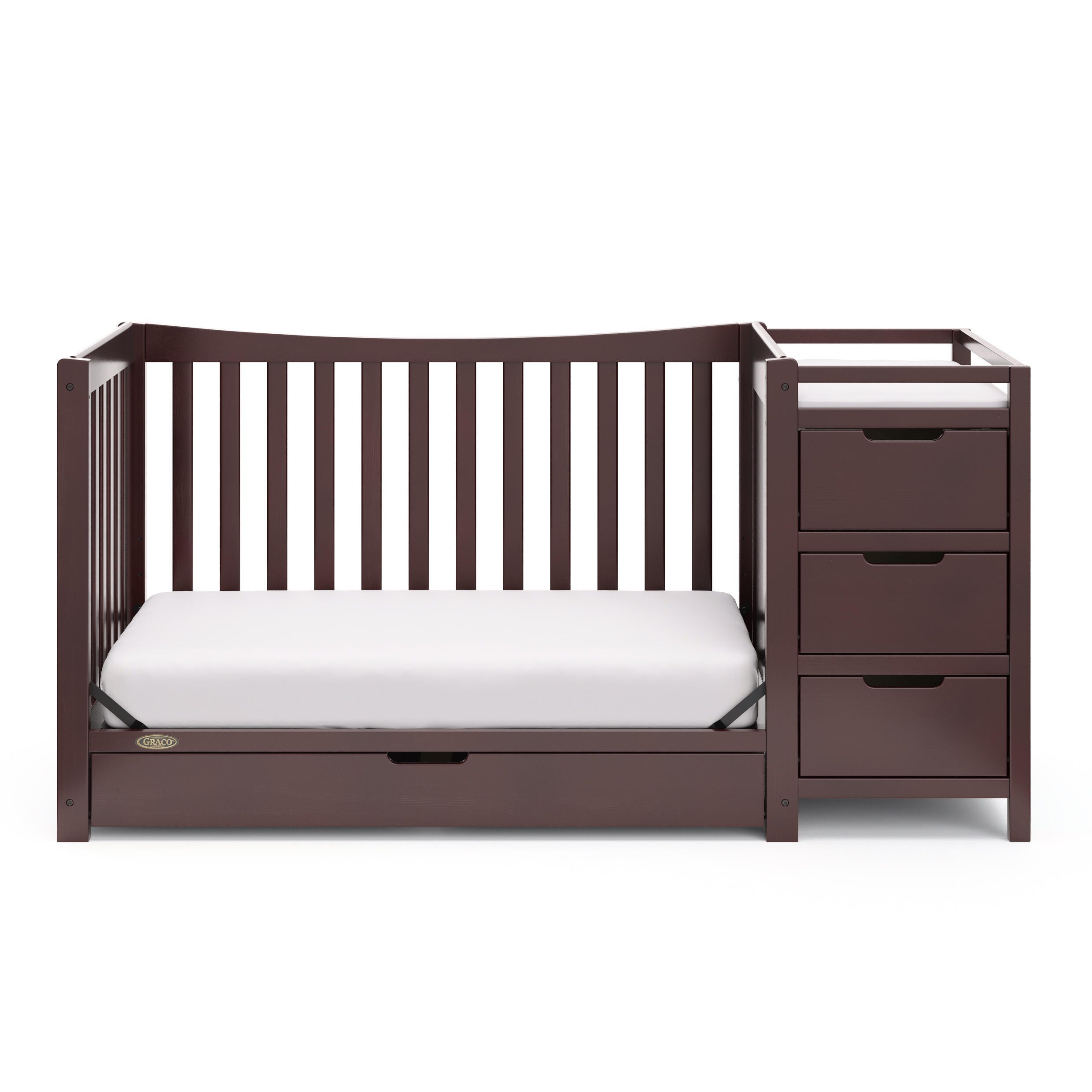 Graco Remi 4-in-1 Convertible Crib and Changer, Espresso, large