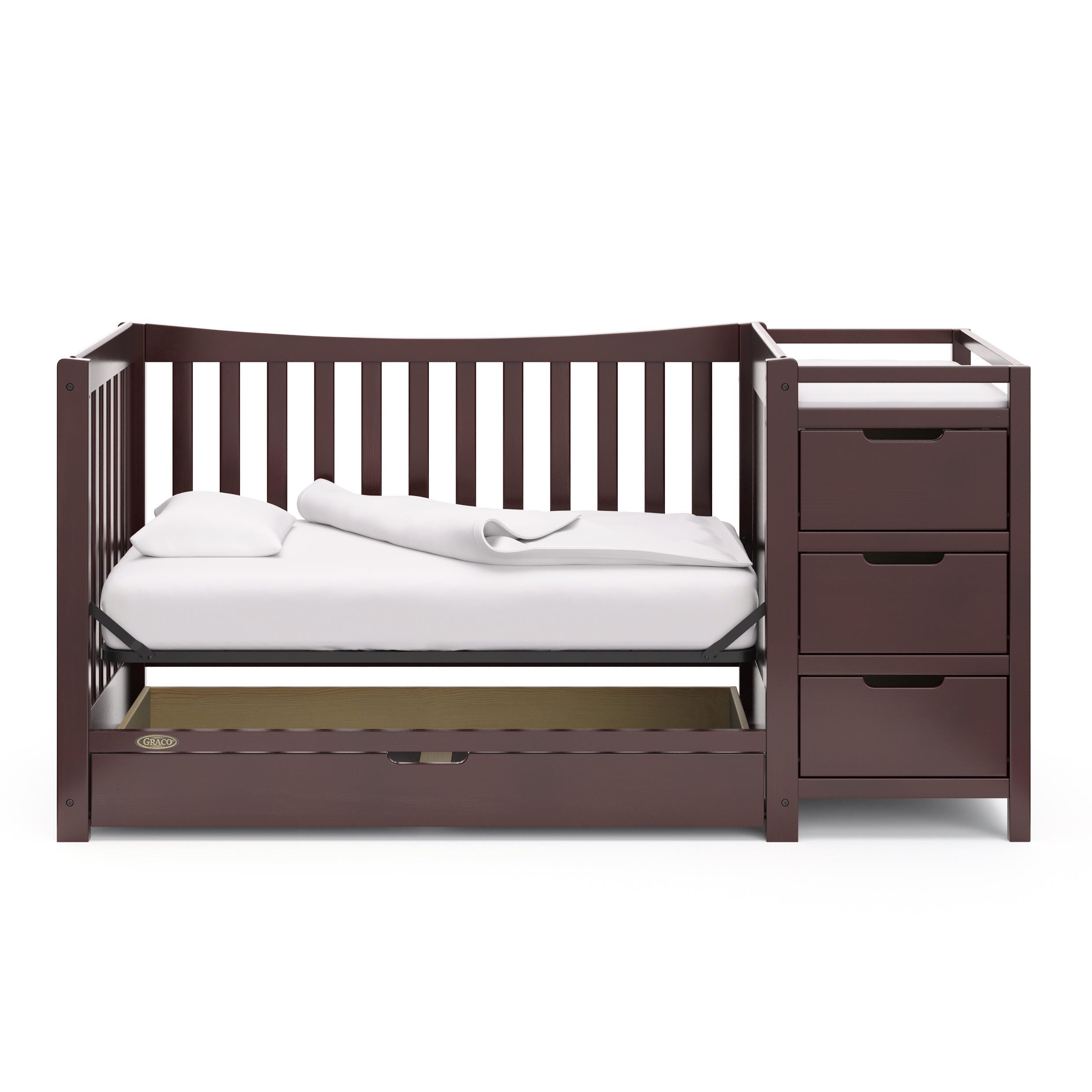 Graco Remi 4-in-1 Convertible Crib and Changer, Espresso, large