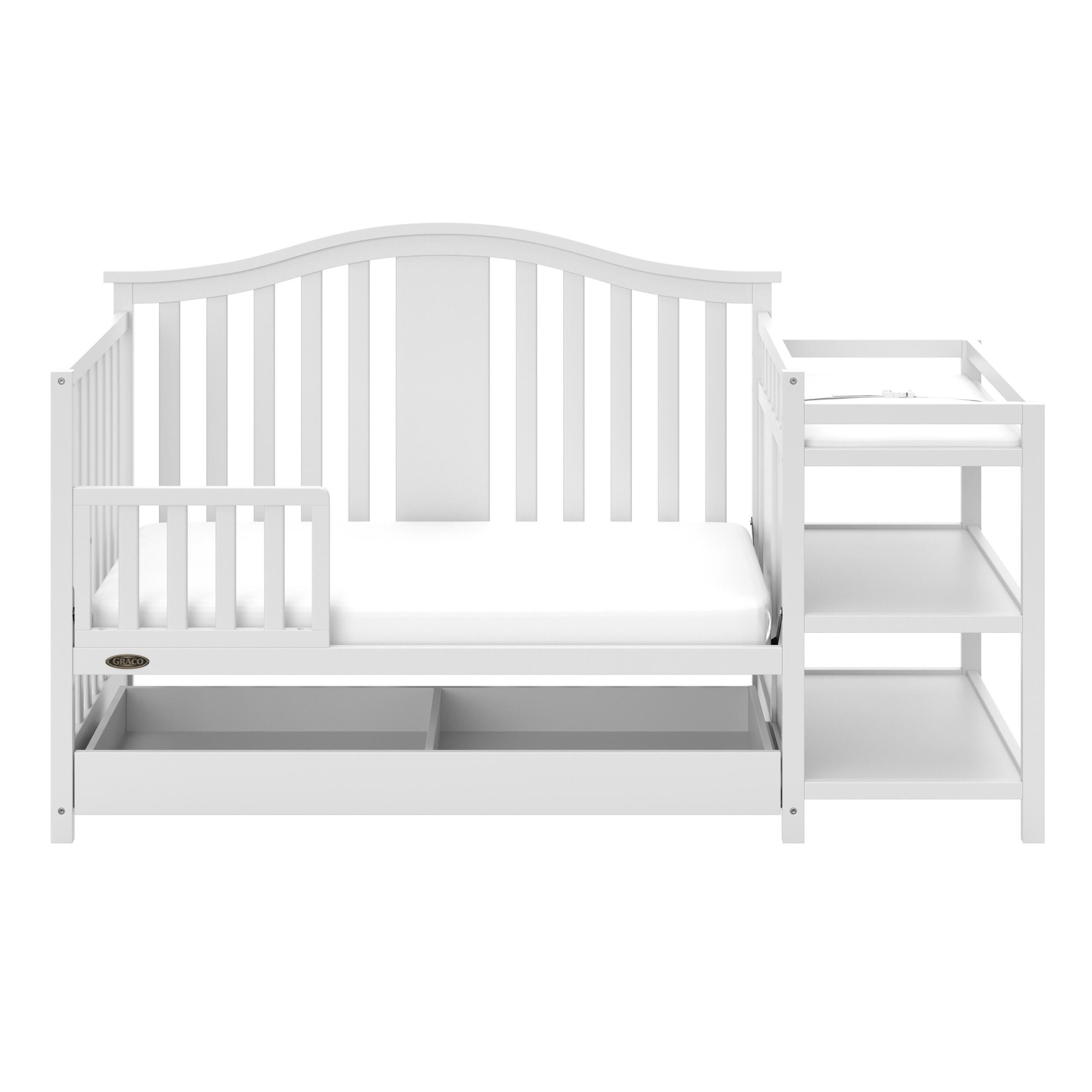 Graco Solano 5-in-1 Convertible Crib and Changer, White, large