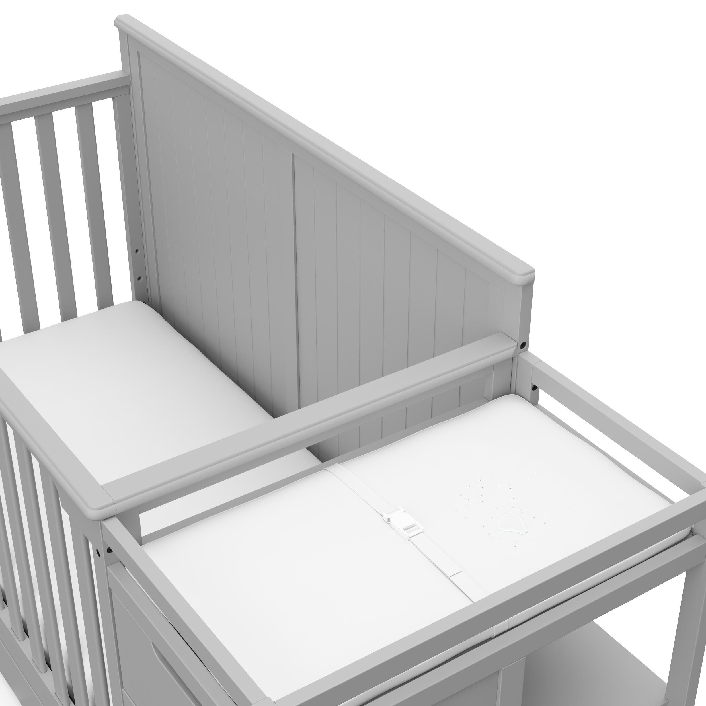 Graco Hadley 5-in-1 Convertible Crib and Changer, Pebble Gray, large