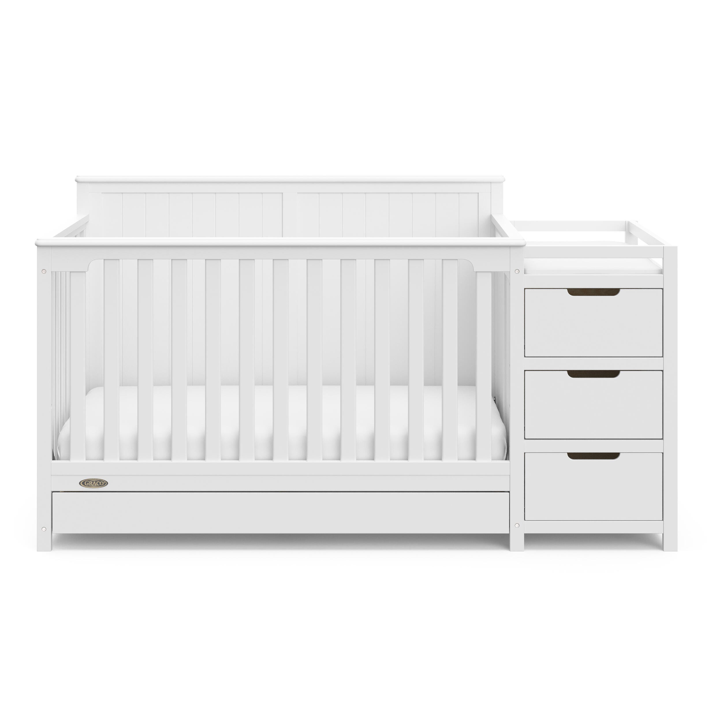 Graco Hadley 5-in-1 Convertible Crib and Changer, White, large