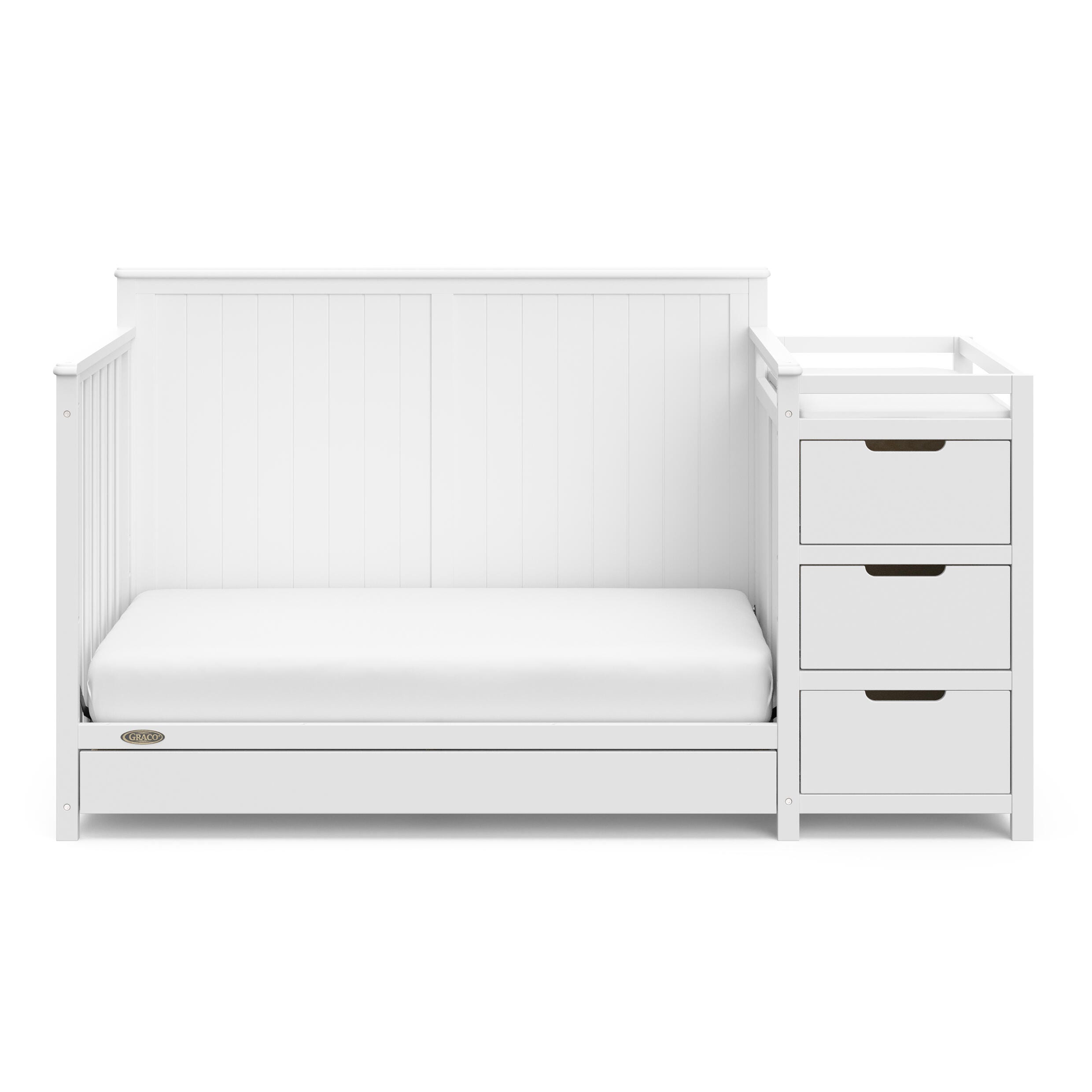 Graco Hadley 5-in-1 Convertible Crib and Changer, White, large