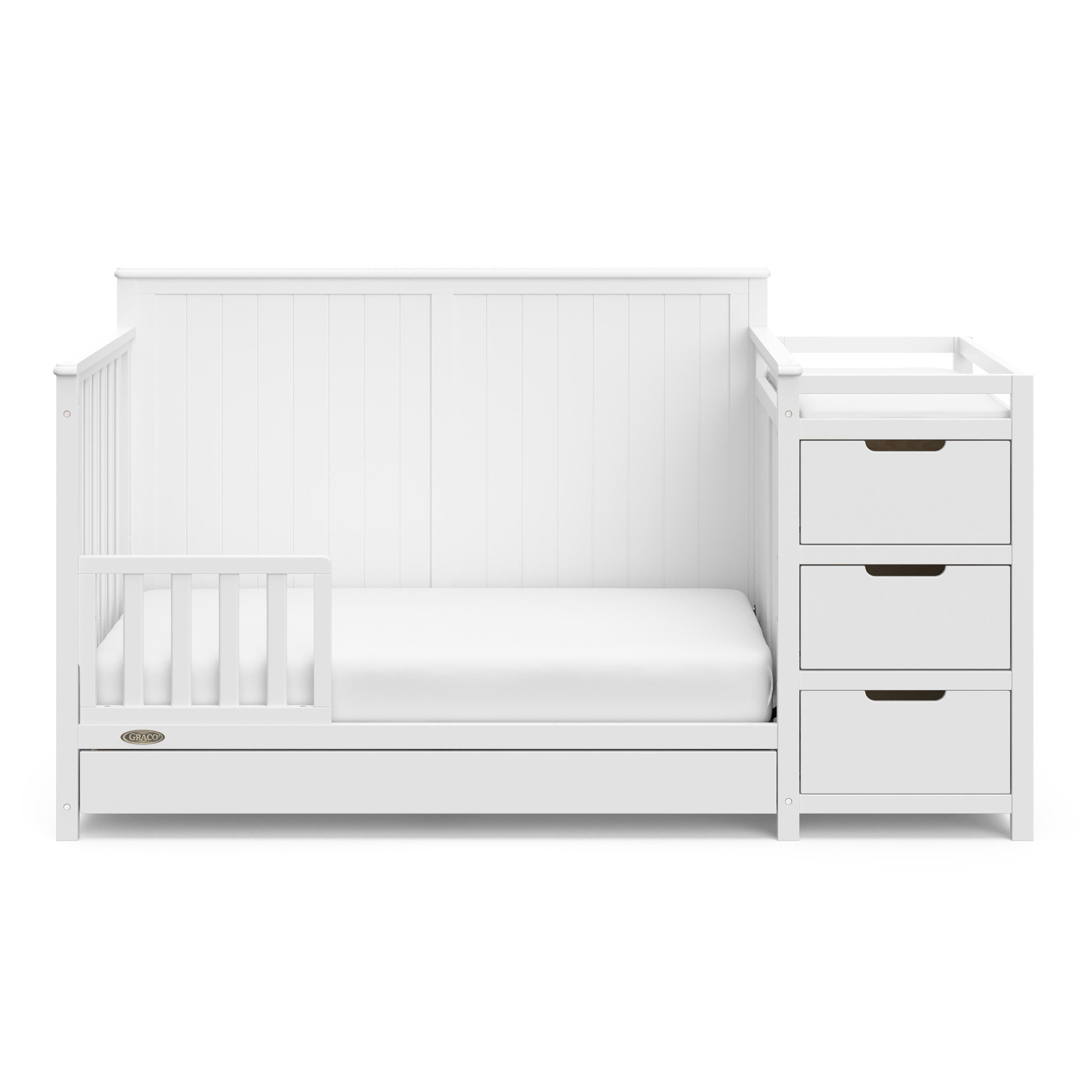 Graco Hadley 5-in-1 Convertible Crib and Changer, White, large