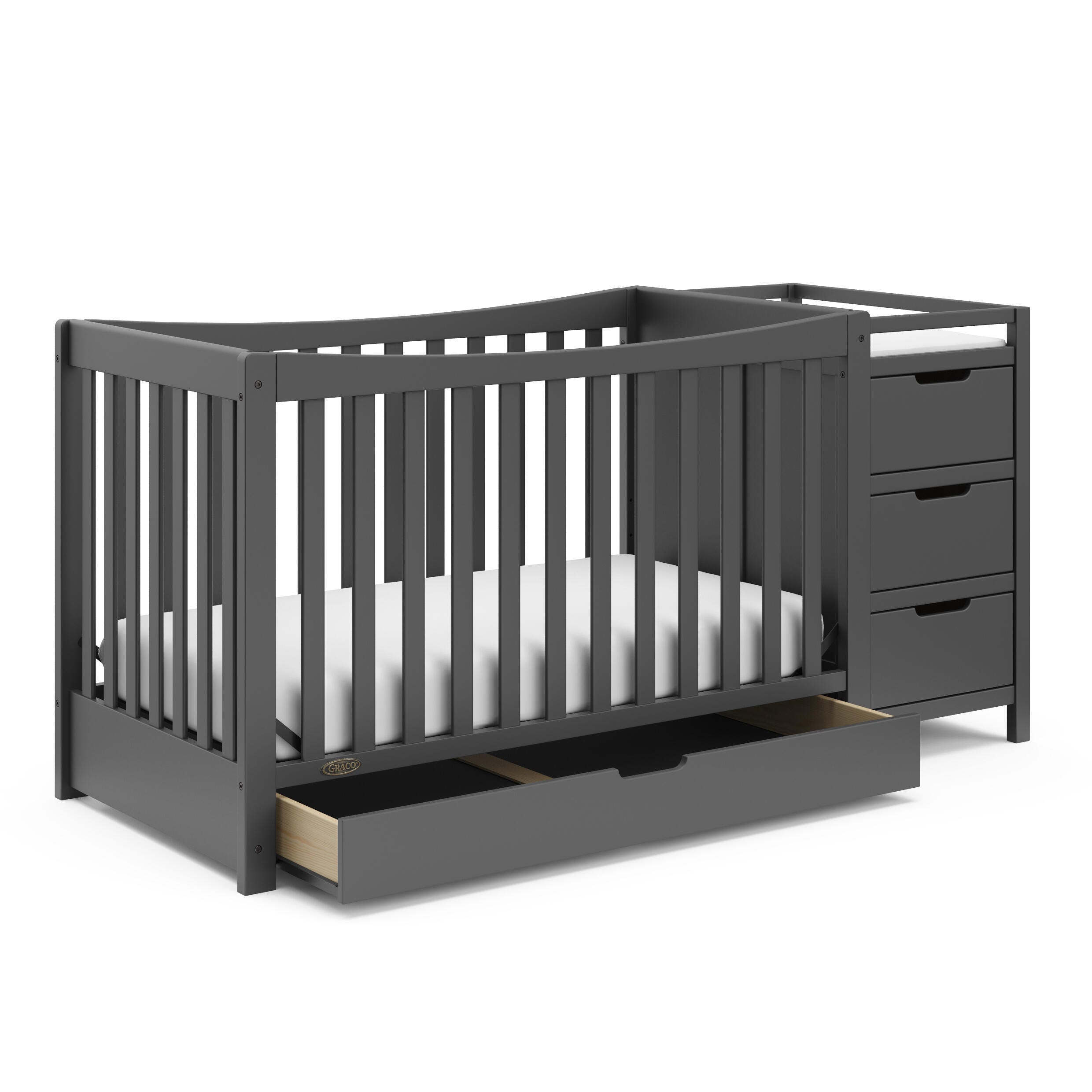 Graco Remi 4-in-1 Convertible Crib and Changer, Gray, large