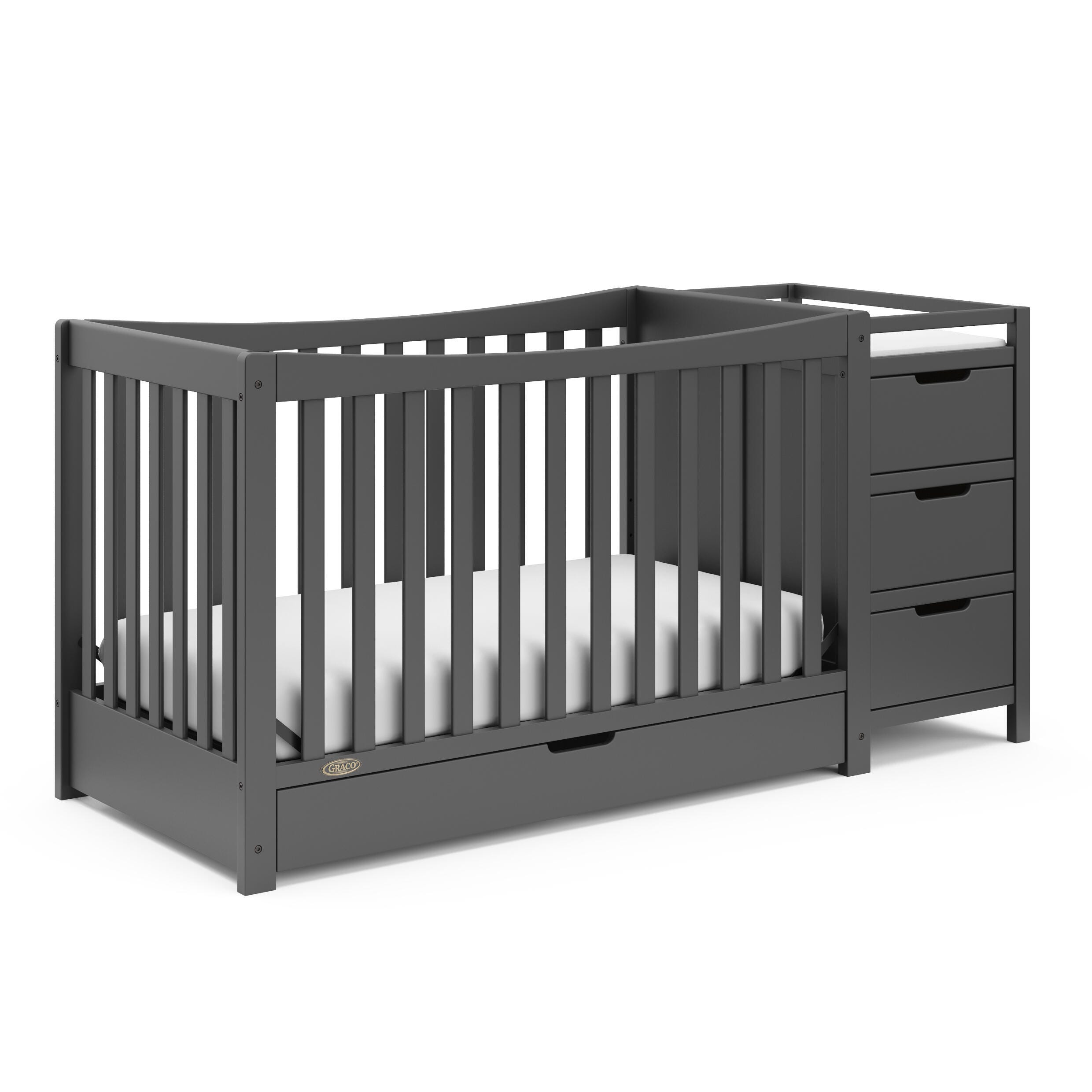Graco Remi 4-in-1 Convertible Crib and Changer, Gray, large