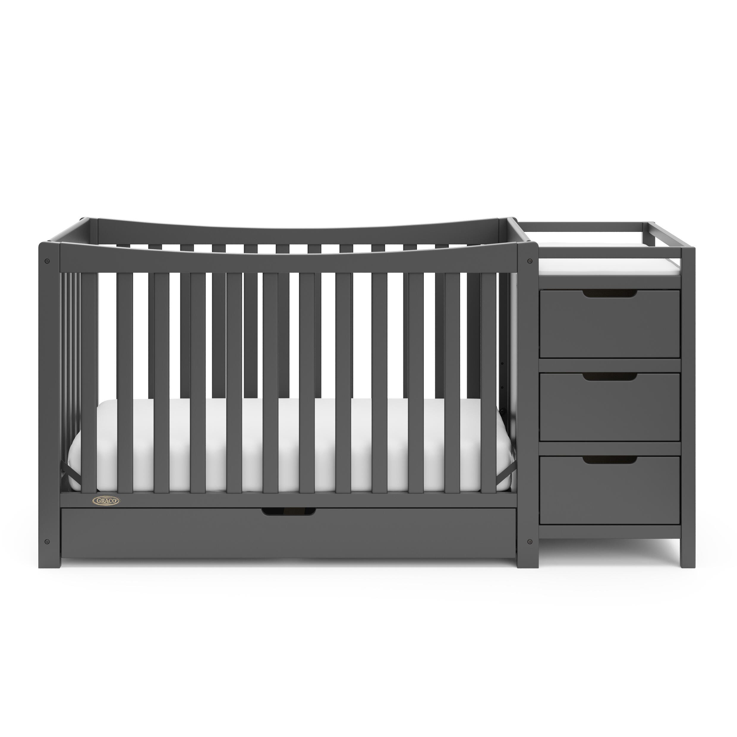 Graco Remi 4-in-1 Convertible Crib and Changer, Gray, large
