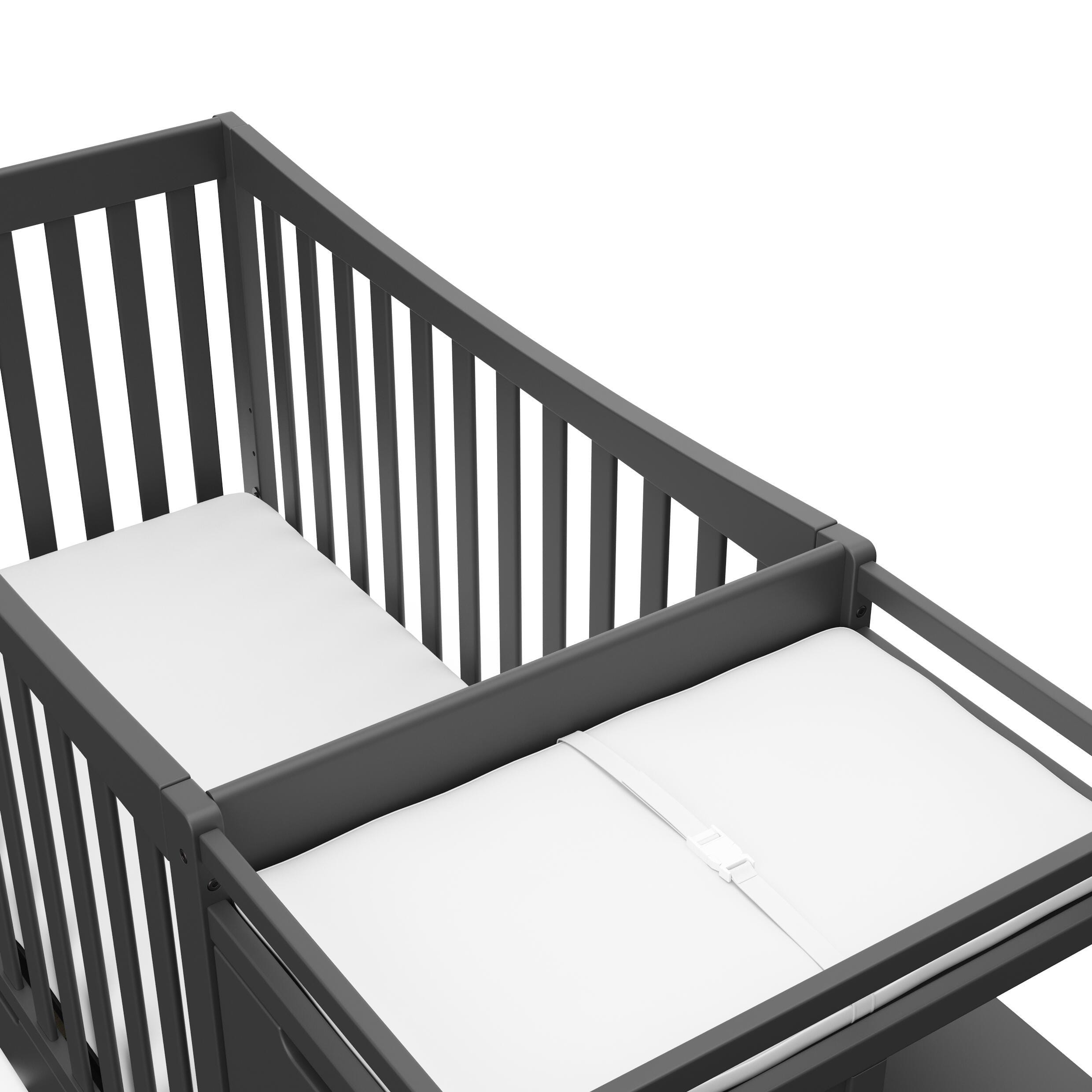 Graco Remi 4-in-1 Convertible Crib and Changer, Gray, large