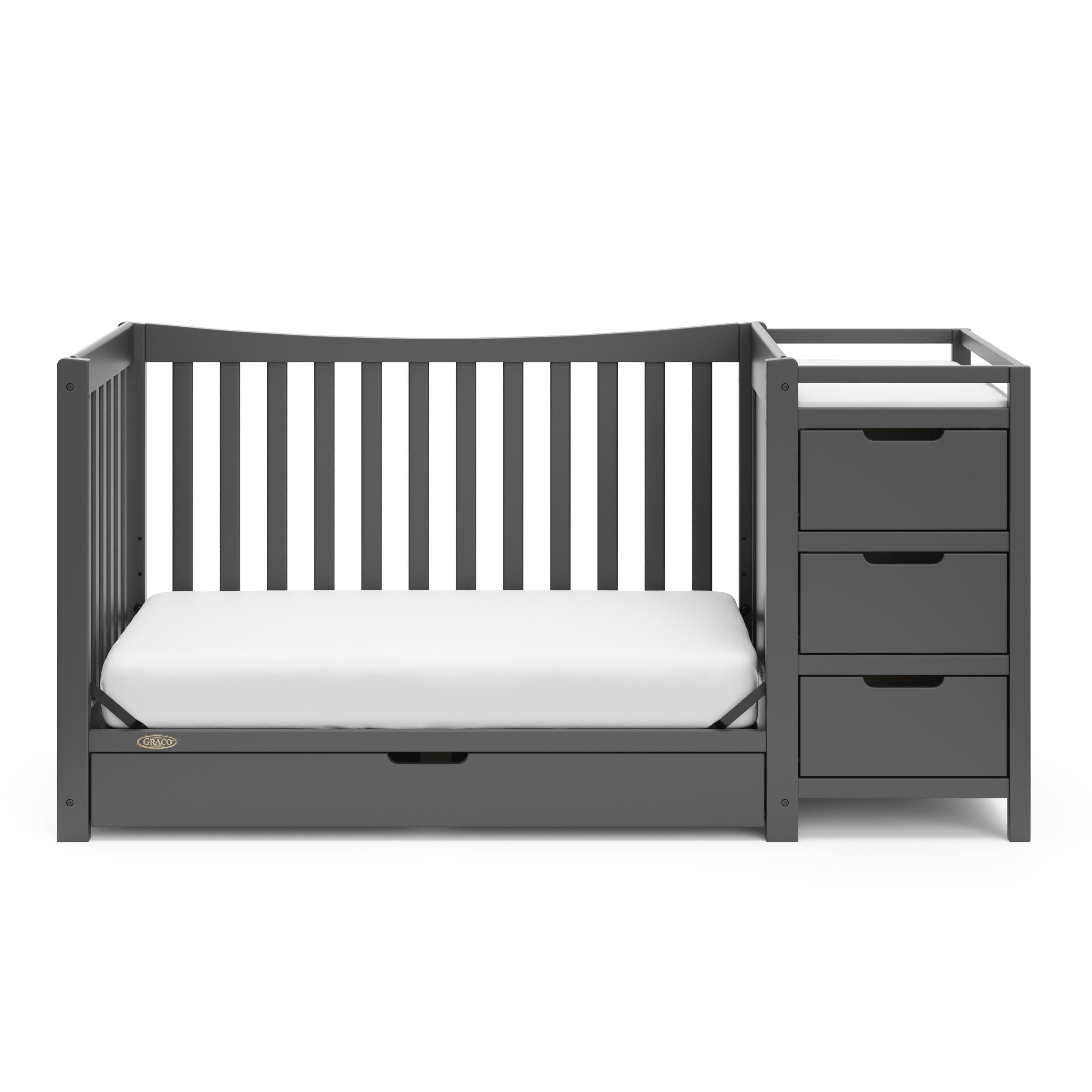 Graco Remi 4-in-1 Convertible Crib and Changer, Gray, large