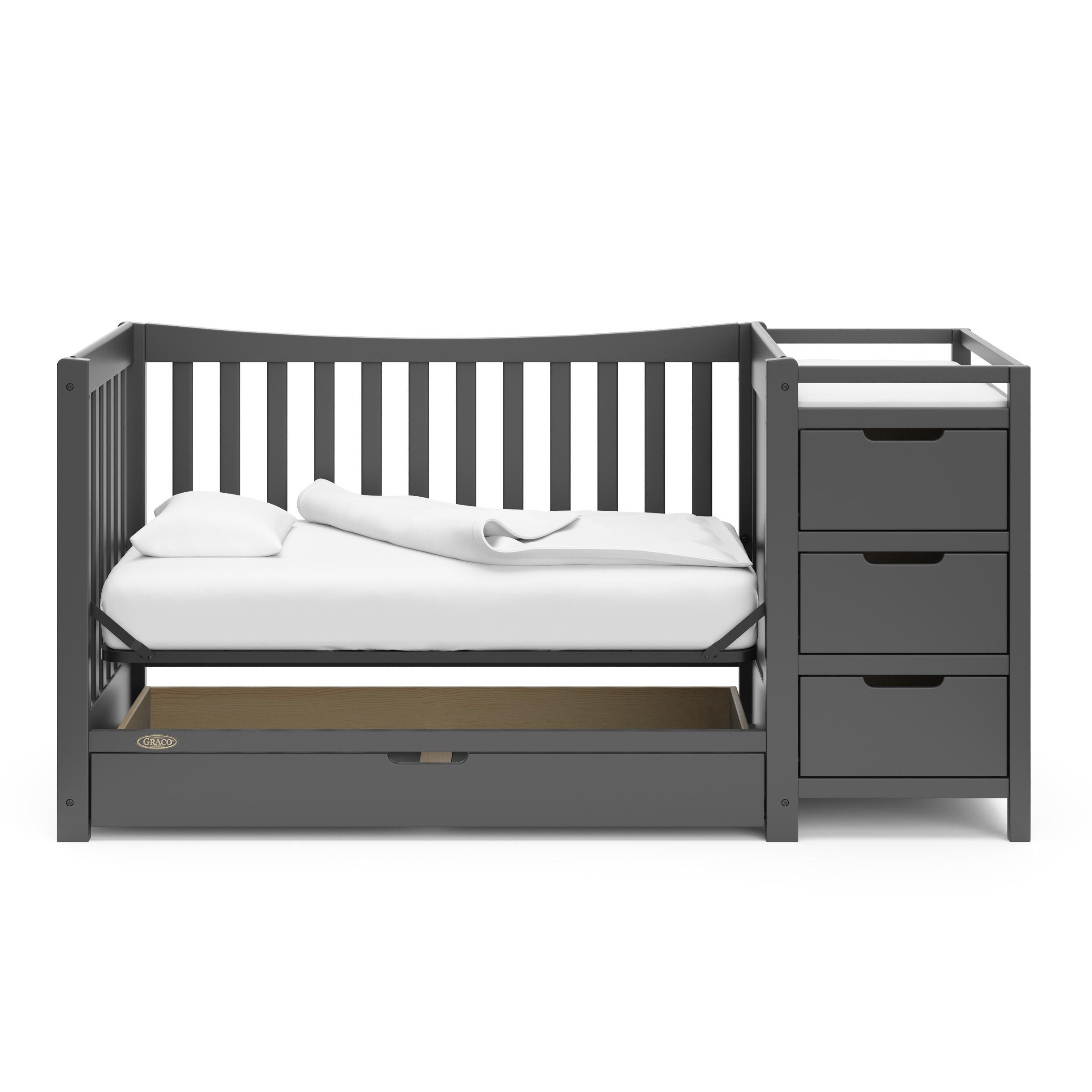 Graco Remi 4-in-1 Convertible Crib and Changer, Gray, large