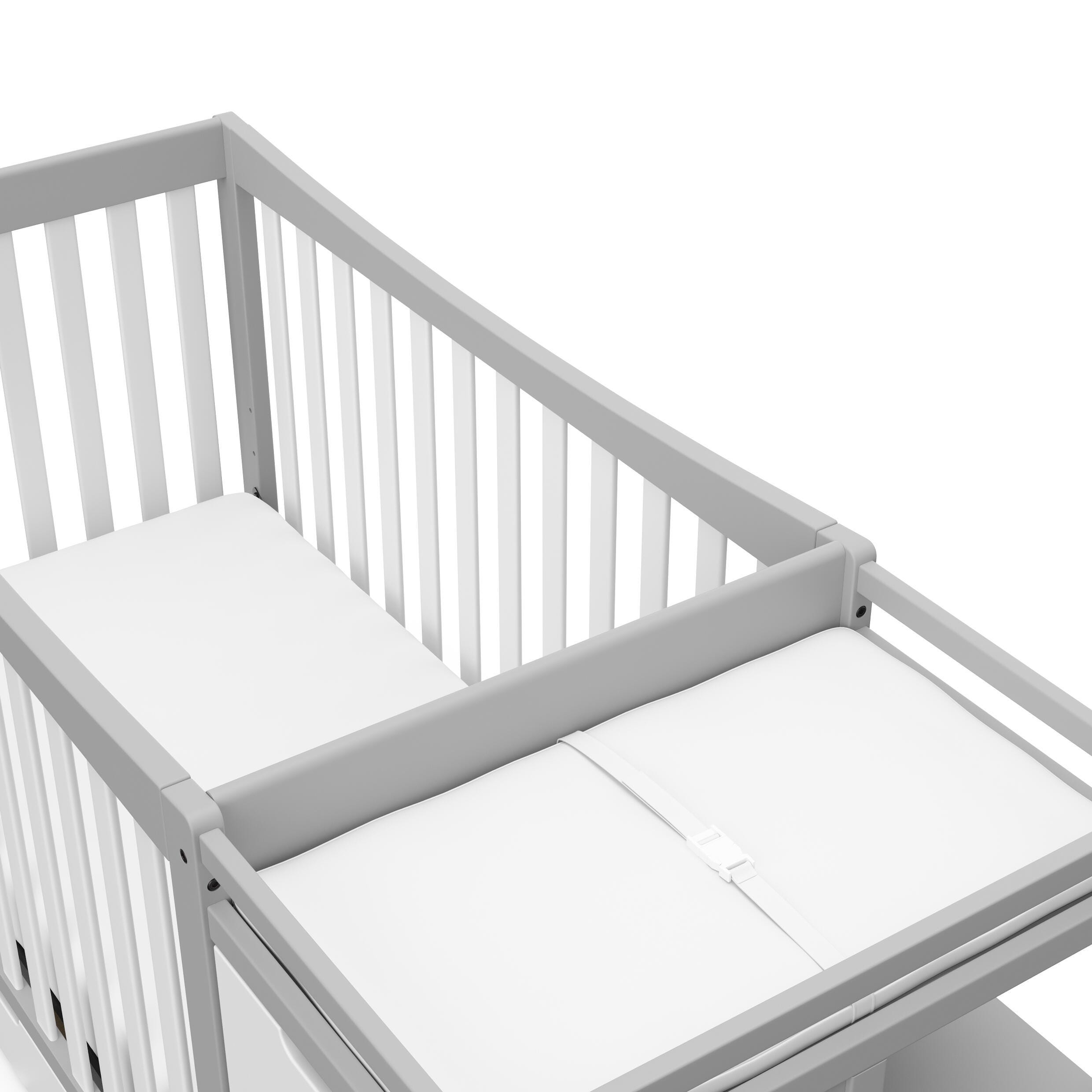 Graco Remi 4-in-1 Convertible Crib and Changer, Pebble Gray/White, large