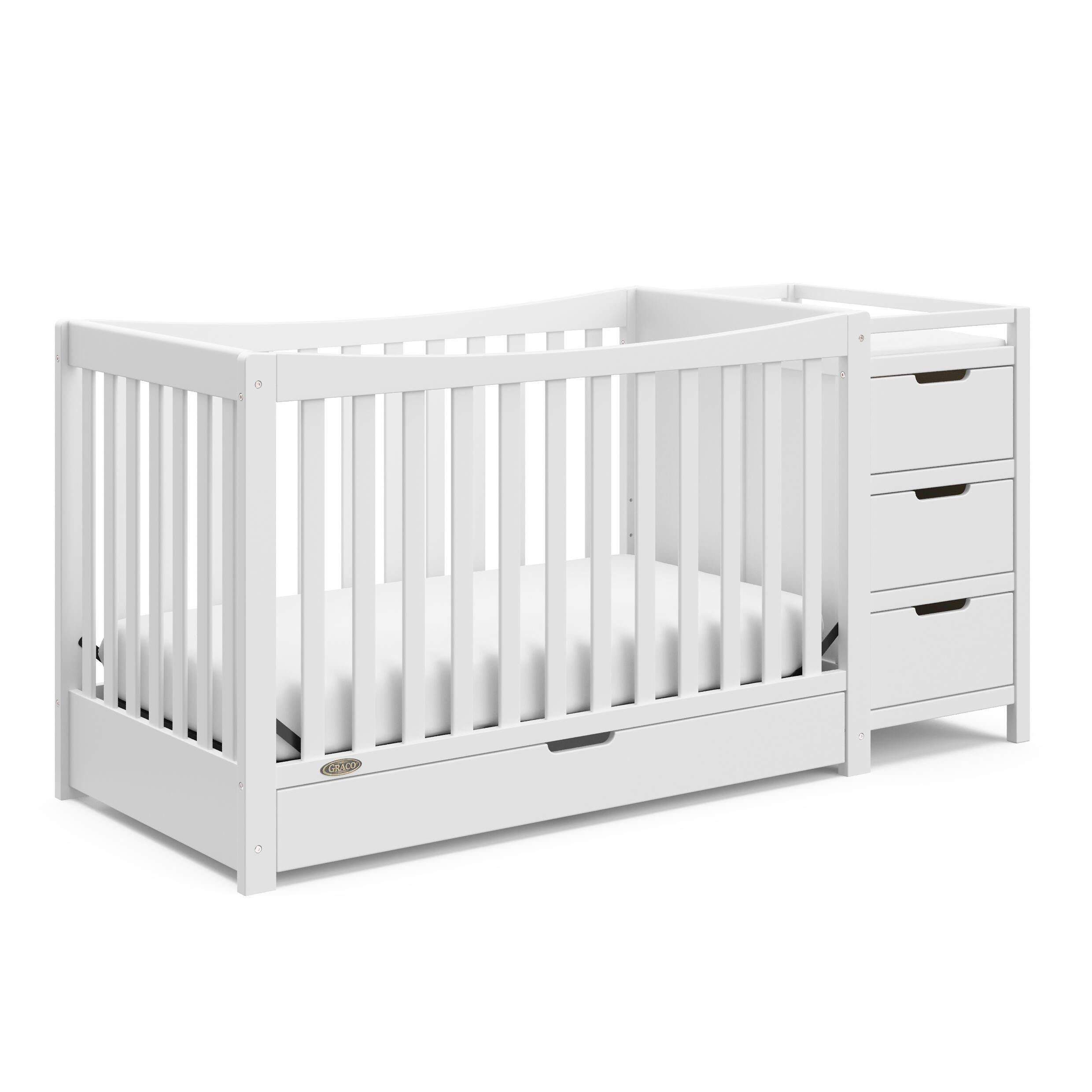 Graco Remi 4-in-1 Convertible Crib and Changer, White, large