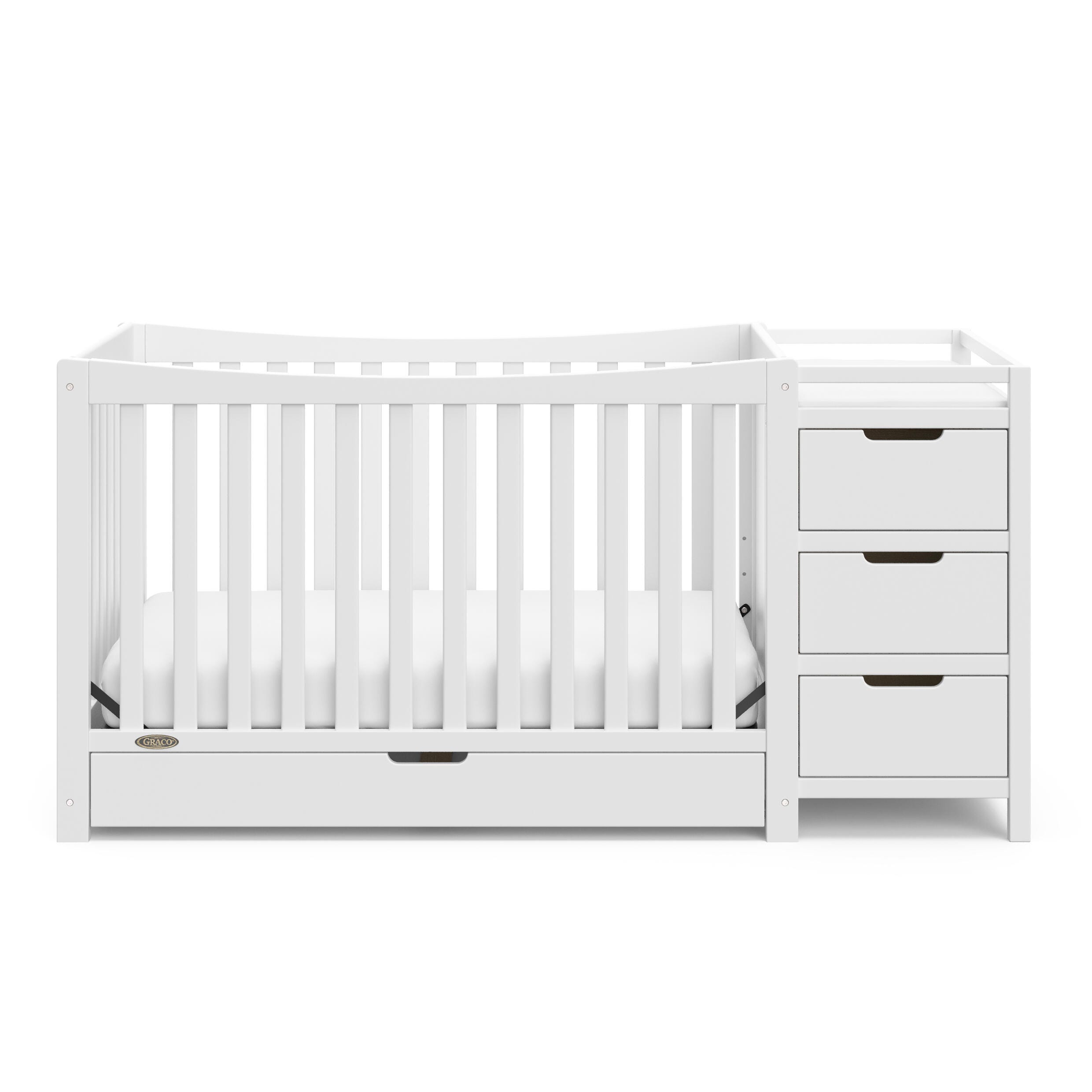 Graco Remi 4-in-1 Convertible Crib and Changer, White, large