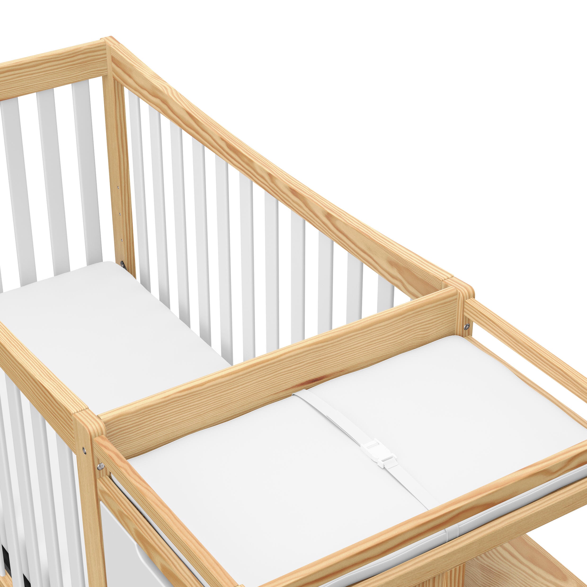 Graco Remi 4-in-1 Convertible Crib and Changer, Natural/White, large