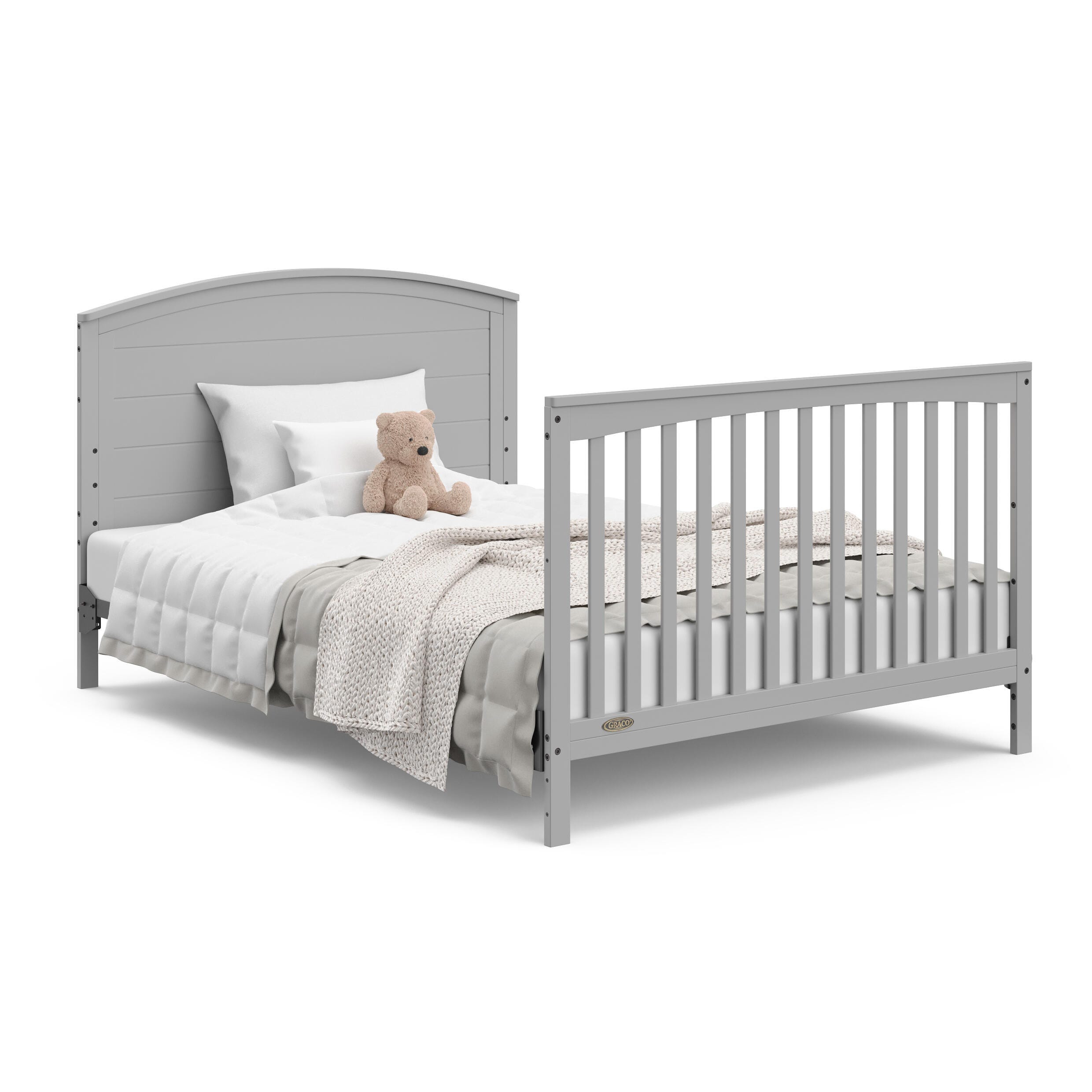 Graco Bellwood 5-in-1 Convertible Crib and Changer, Pebble Gray, large