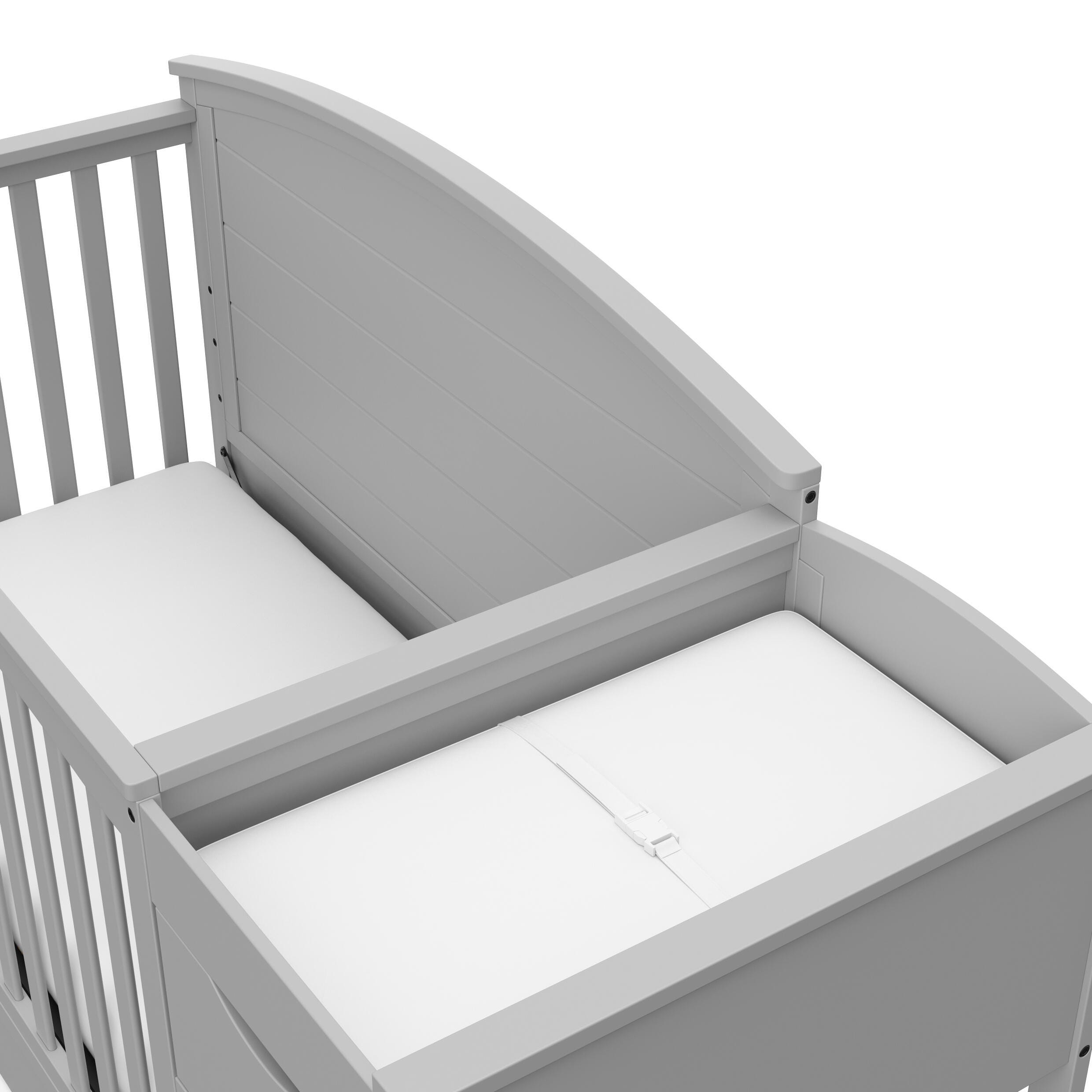 Graco Bellwood 5-in-1 Convertible Crib and Changer, Pebble Gray, large