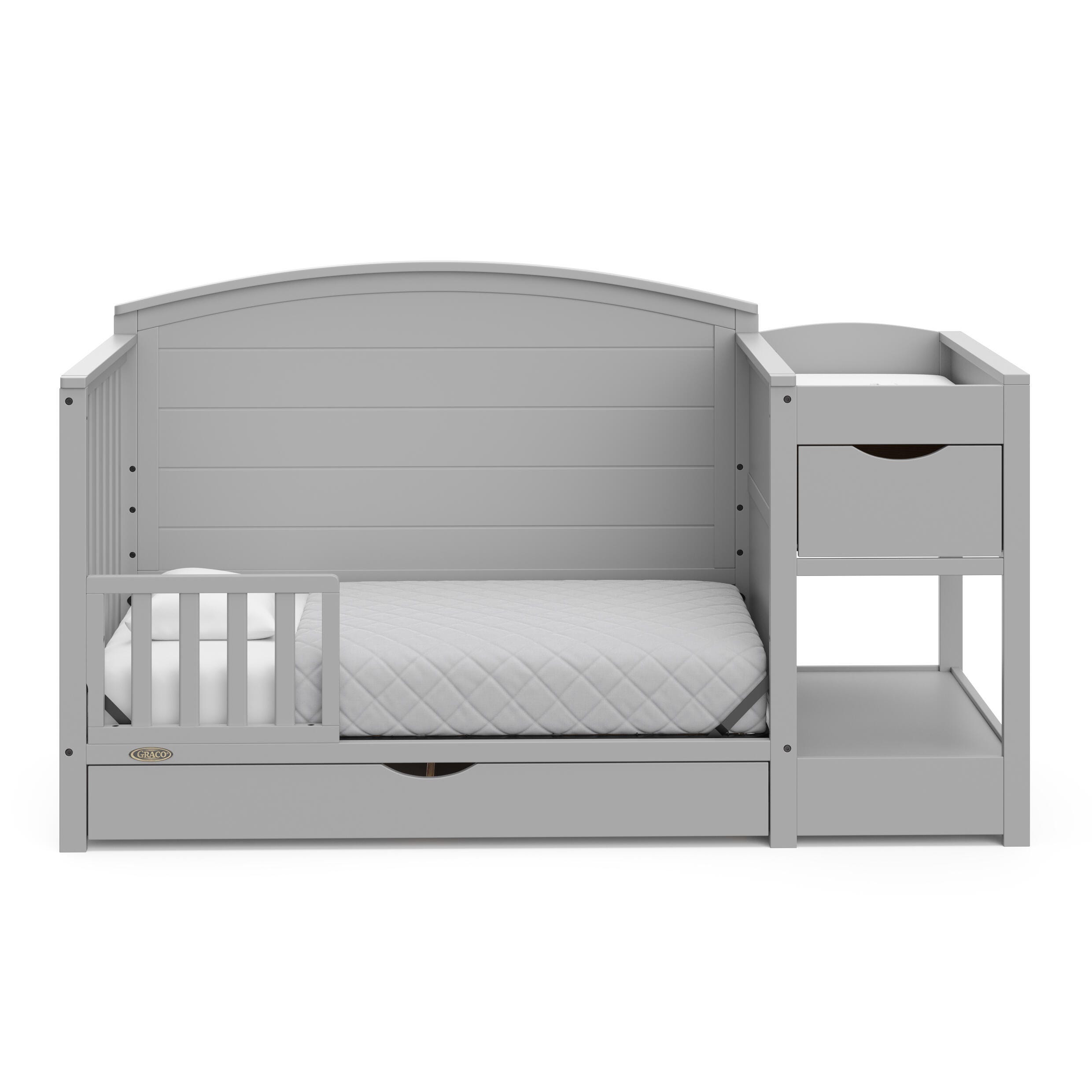 Graco Bellwood 5-in-1 Convertible Crib and Changer, Pebble Gray, large