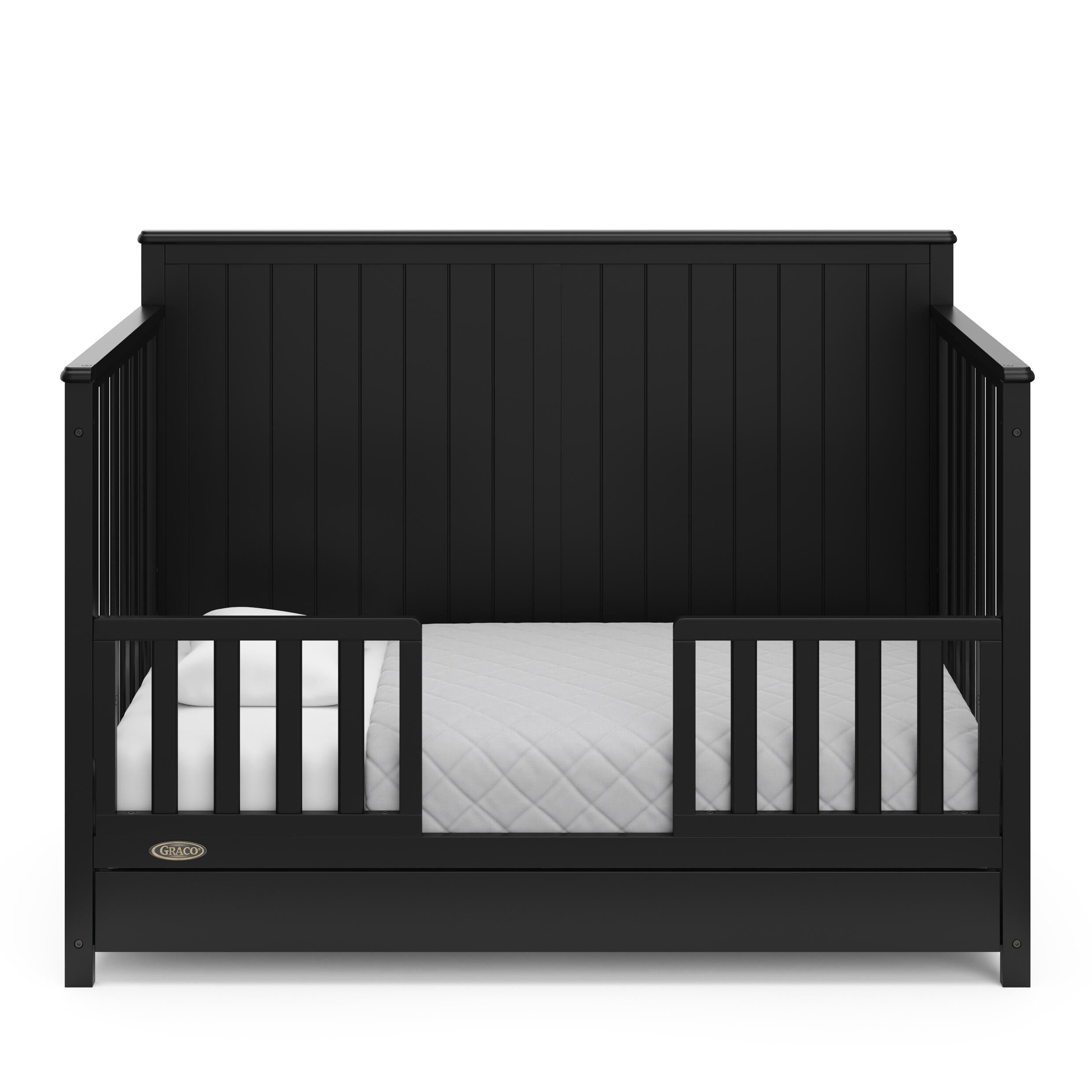 Graco Hadley 5-in-1 Convertible Crib with Drawer, Black, large
