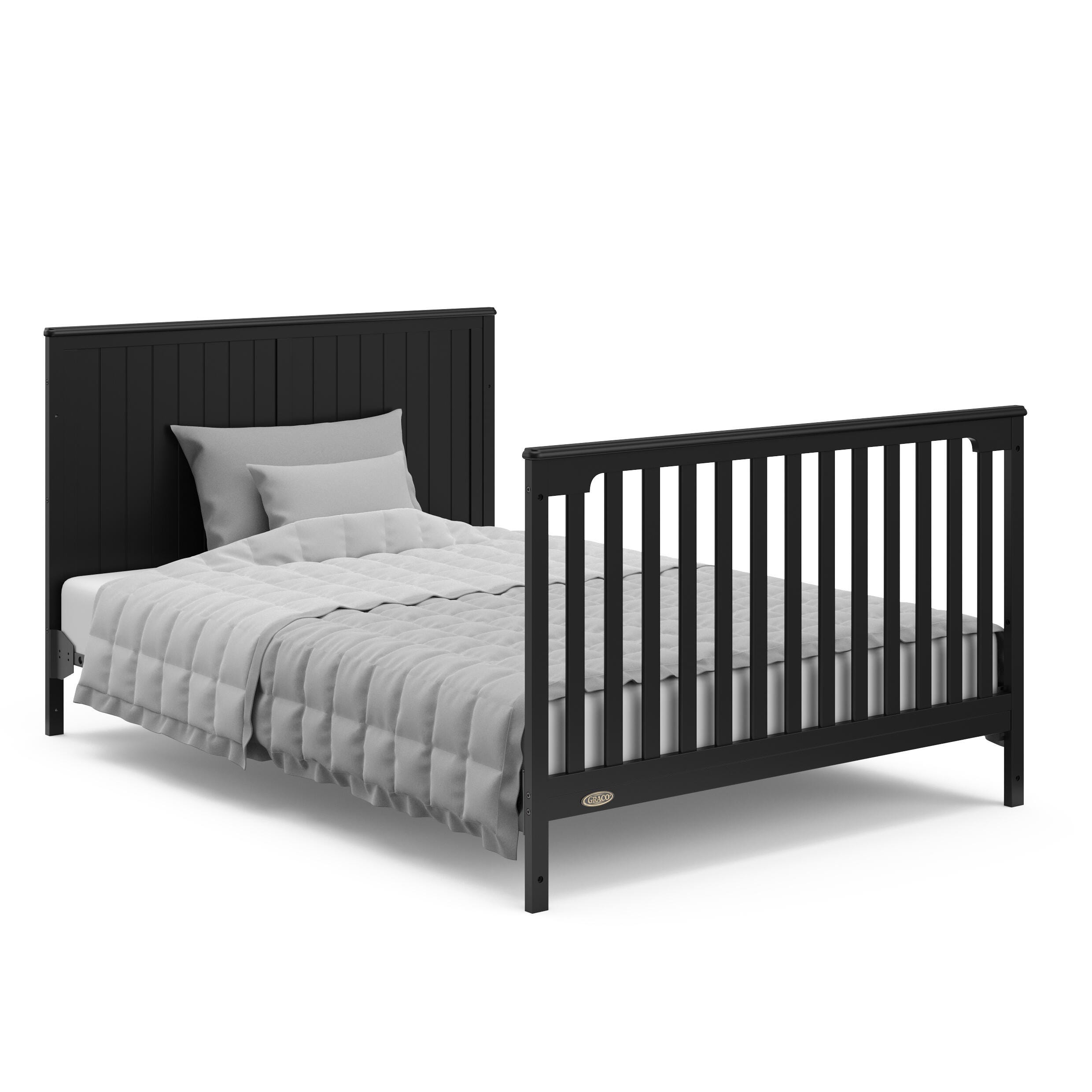 Graco Hadley 5-in-1 Convertible Crib with Drawer, Black, large