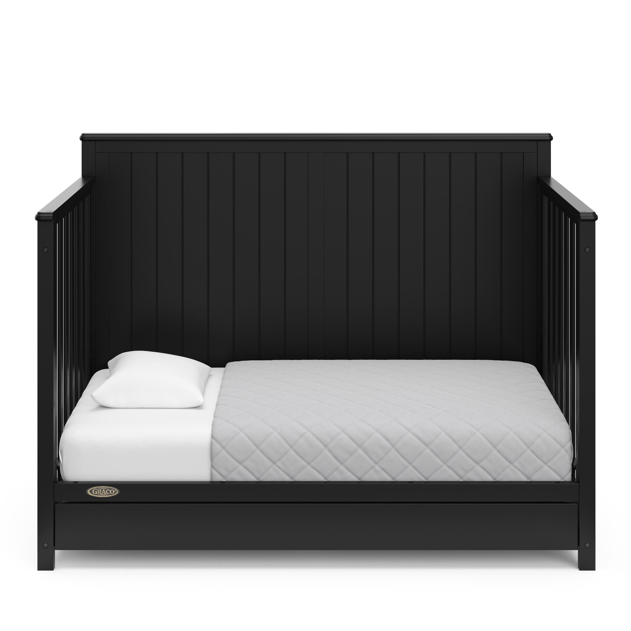 Graco Hadley 5-in-1 Convertible Crib with Drawer, Black, large