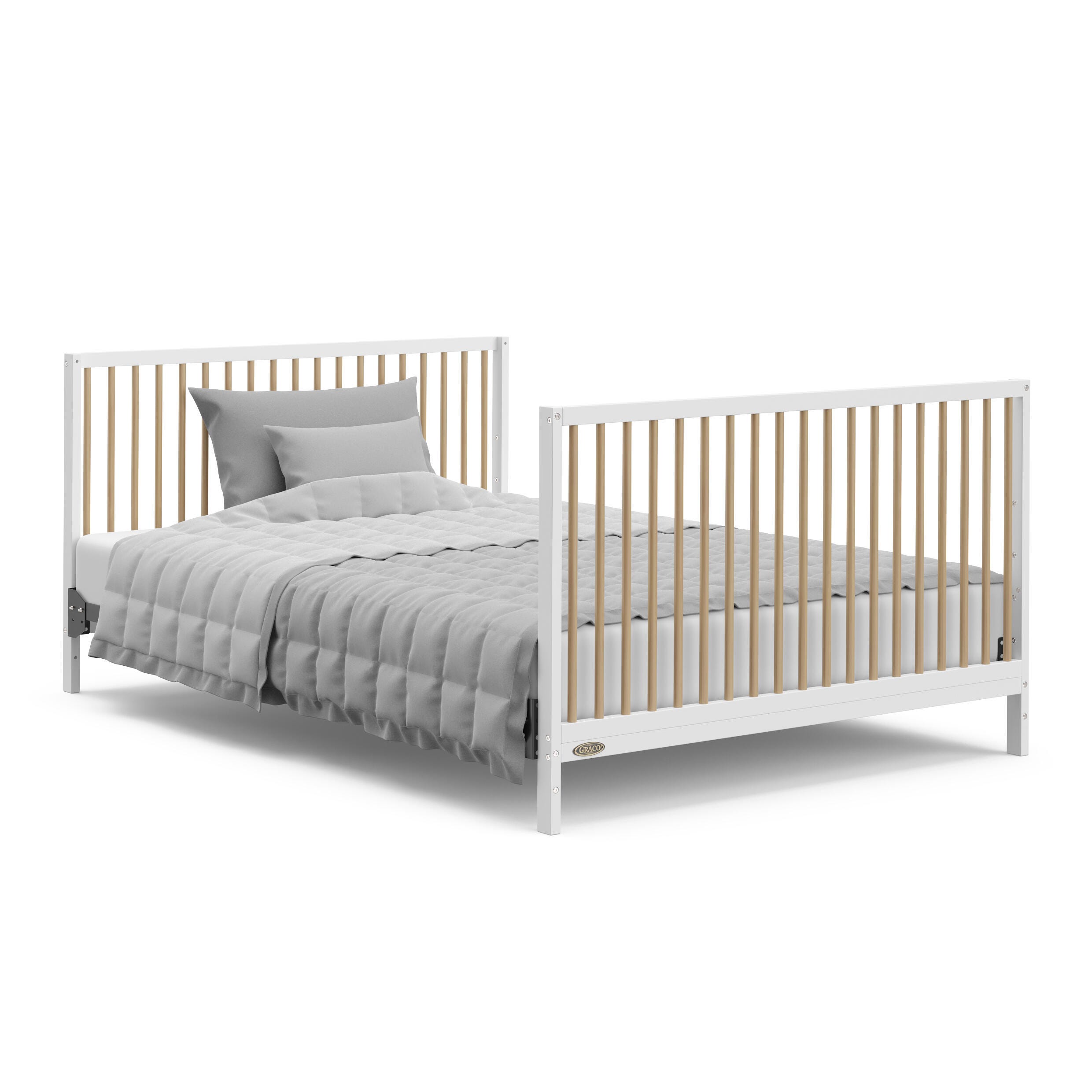 Graco Teddi 5-in-1 Convertible Crib with Drawer, White/Driftwood, large