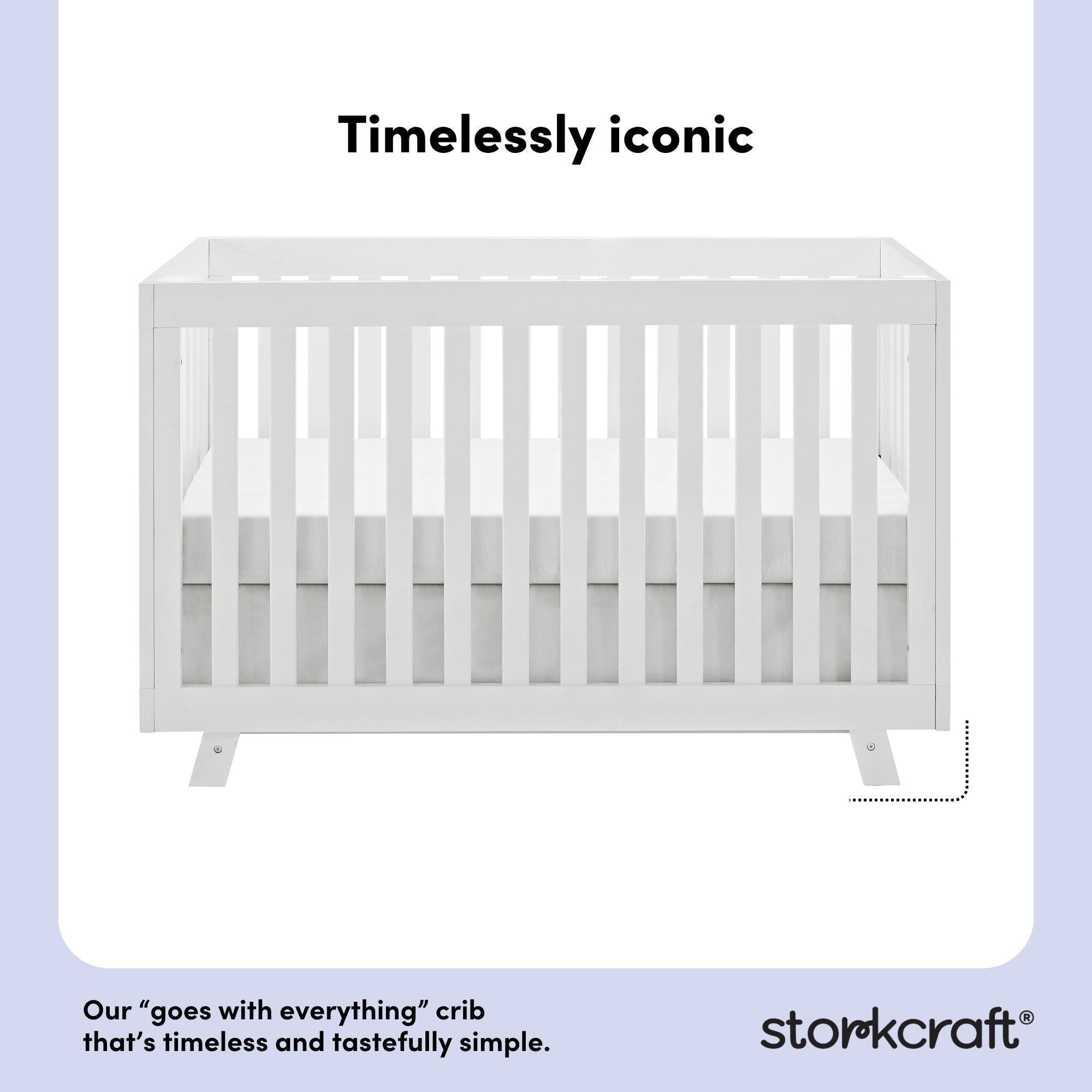 Storkcraft Beckett 3-in-1 Convertible Crib, White, large