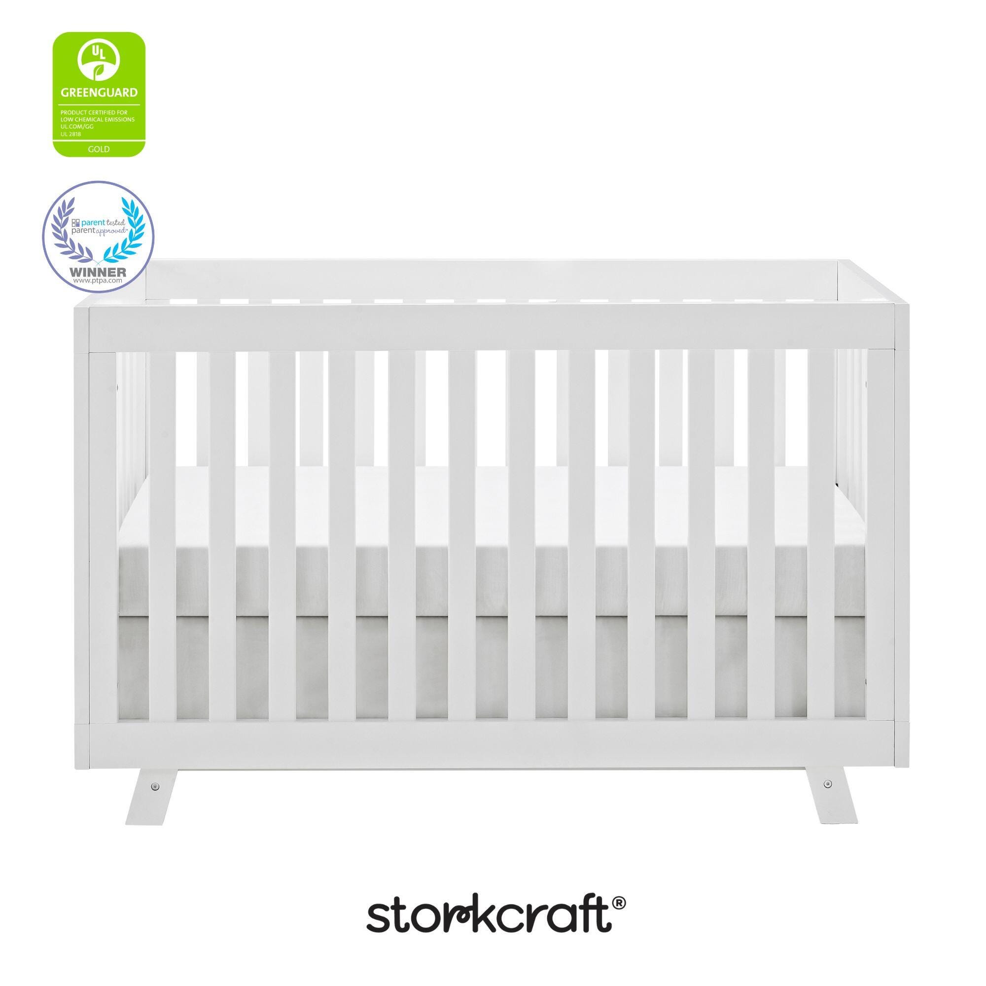 Storkcraft Beckett 3-in-1 Convertible Crib, White, large
