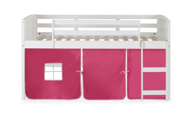 Donco Kids Louver Twin Loft Bed with Tent