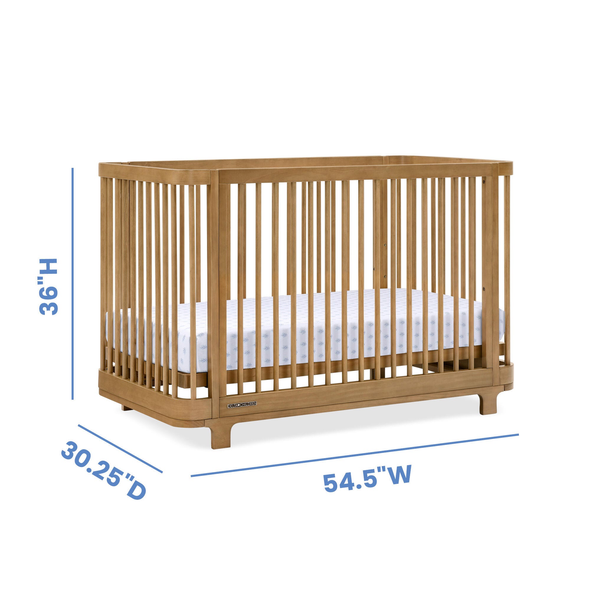Delta Children Nest 4-in-1 Convertible Crib, Acorn, large